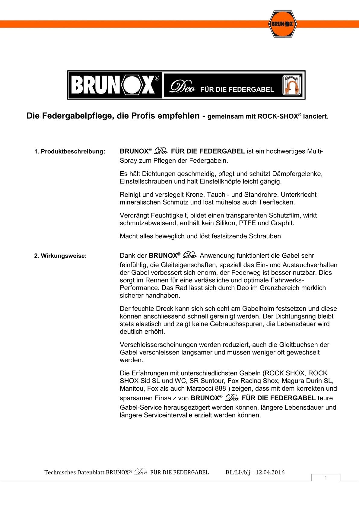 BRUNOX Deo Federgabelspray 100 ml Spraydose (BRD0.10Rock)