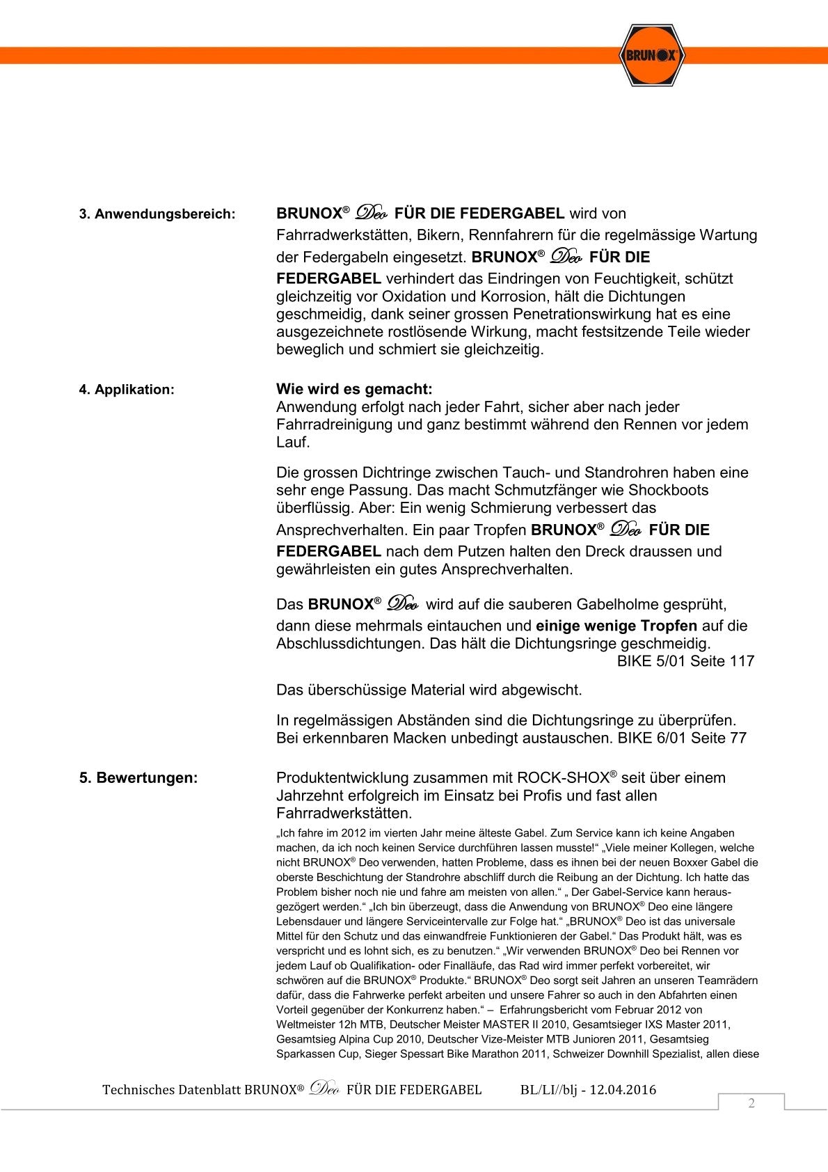 BRUNOX Deo Federgabelspray 100 ml Spraydose (BRD0.10Rock)