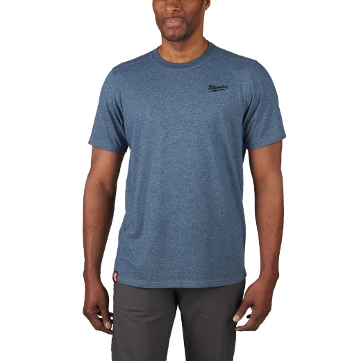 Milwaukee® Hybrid-T-Shirt HTSS kurzärmlig blau in der Größe S/M/L/XL/XXL