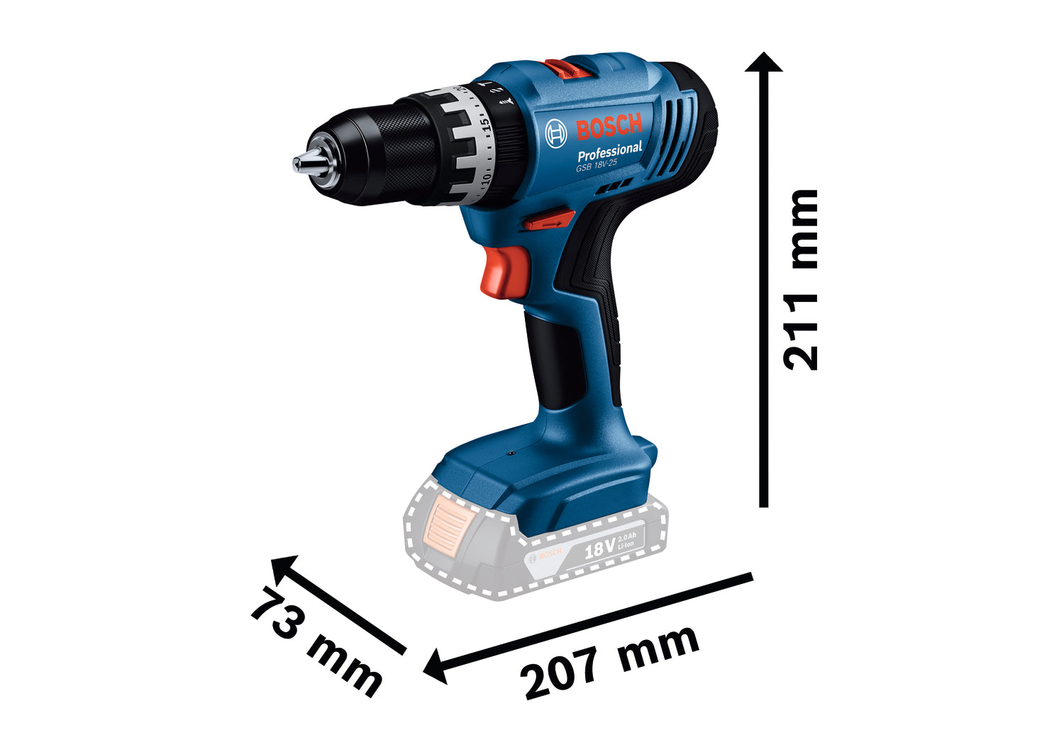 Bosch Professional GSB 18V-25 Akku-Schlagbohrschauber (56 Nm, Solo, in L-BOXX 136)