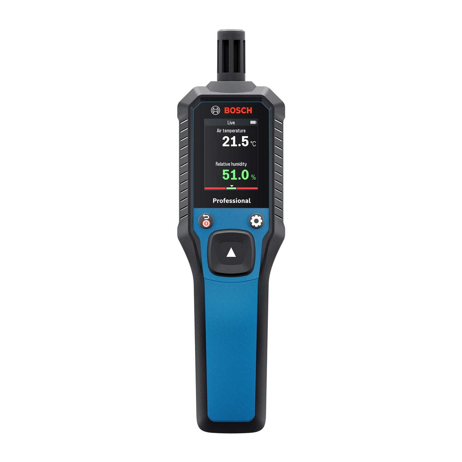 Bosch Thermo Hygrometer GDH 1-17 (misst Temperatur, Luftfeuchtigkeit, Taupunkt, inkl. Batterien, Tasche)
