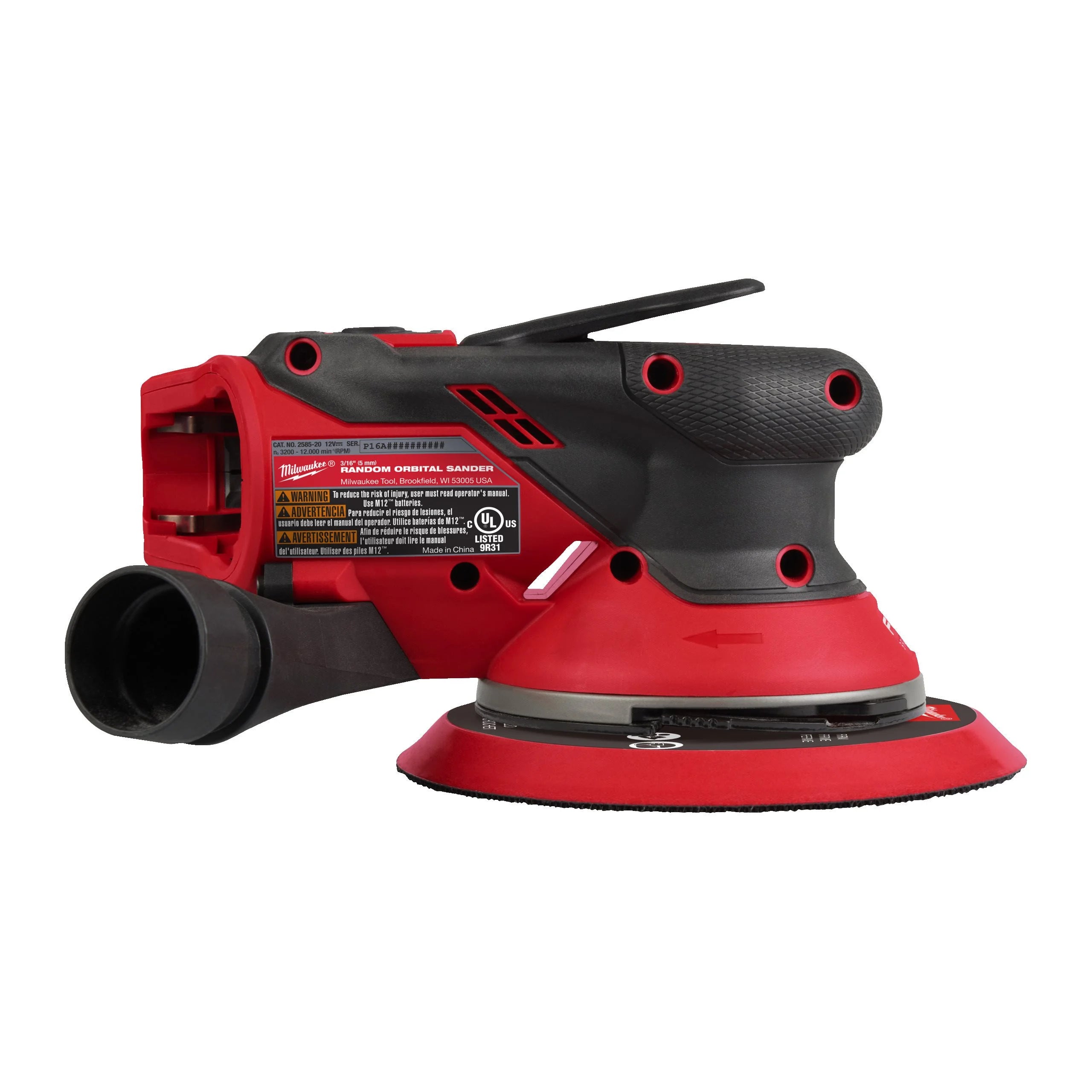 Milwaukee M12 FROS5-0 Akku-Exzenterschleifer (150 mm, Fuel, Solo, 5 mm Orbitfunktion, inkl. Universal-Staubabsaugadapter)