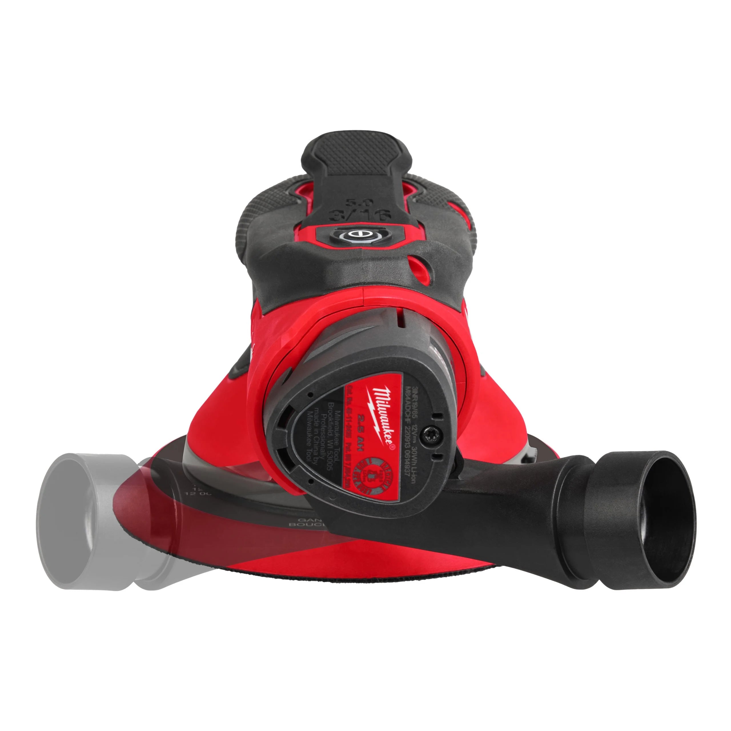 Milwaukee M12 FROS5-0 Akku-Exzenterschleifer (150 mm, Fuel, Solo, 5 mm Orbitfunktion, inkl. Universal-Staubabsaugadapter)