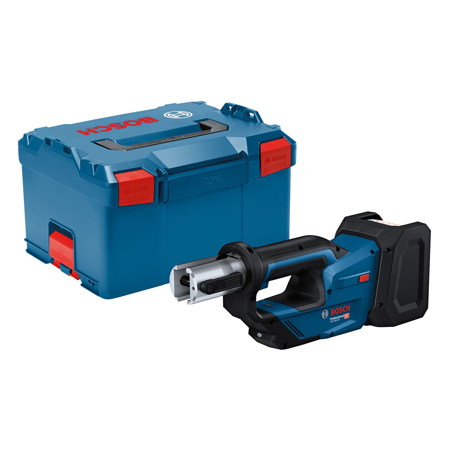 Bosch Akku-Presswerkzeug GPT 18V-19 (Solo, 19 kN Presskraft, Pressbereich 35 / 40 mm, 360 ° Kopfrotation)