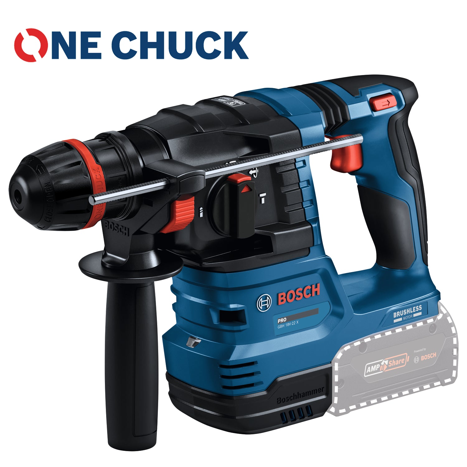 Bosch Professional GBH 18V-22 Akku-Bohrhammer (Hammerbohrer: 4 - 22 mm, Schlagenergie: 2 J, SDS plus, ONECHUCK Bohrfutter, Solo)