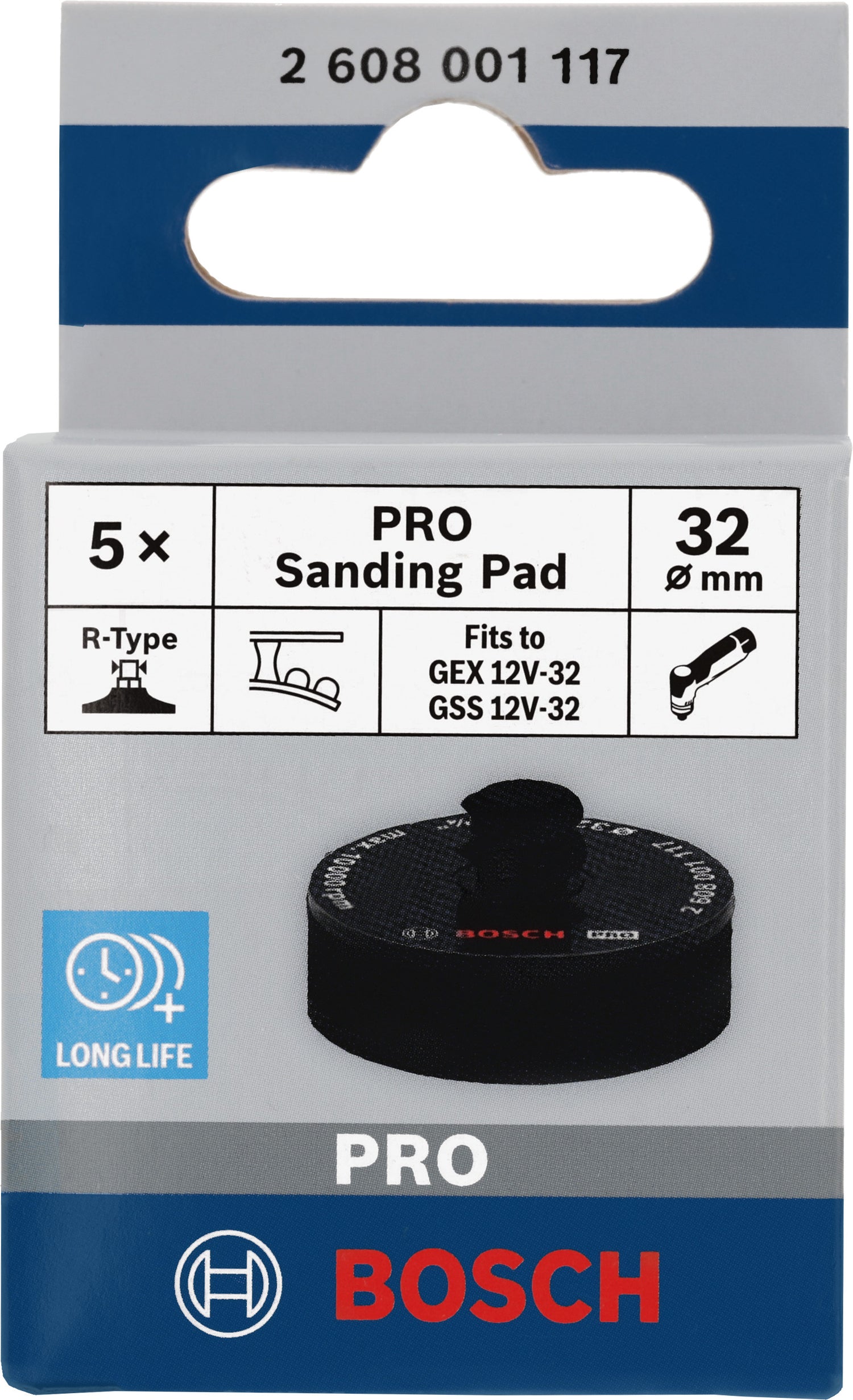 Bosch PRO Schleifteller Ø 32 mm mit Schaumstoff (5 Stück, PSA Kleber, mittel, R-Type, passend für GEX / GSS 12V-32)