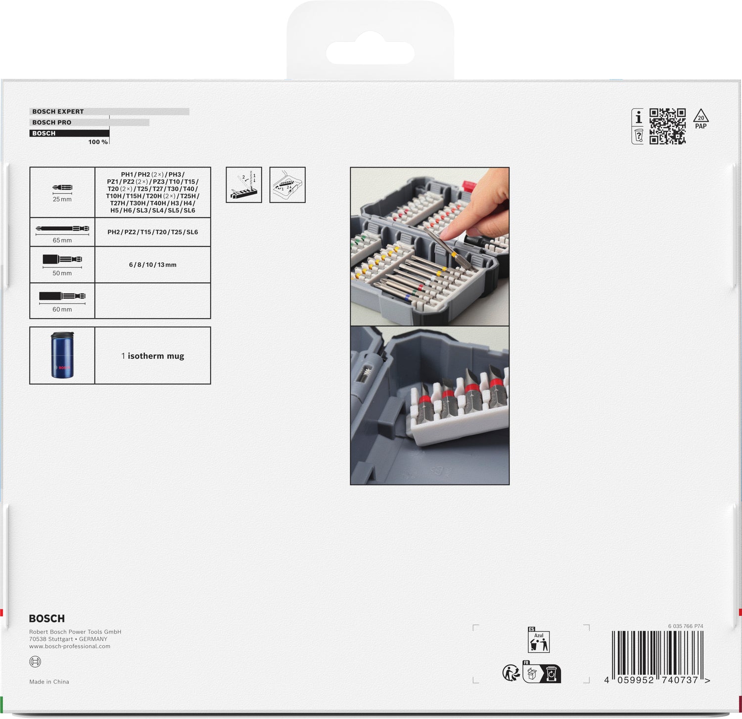 Bosch Schrauberbit-Set Extra Hard 43-tlg. + Becher (PH, PZ, T, T H, H, SL Bits, Stecknüsse, Bithalter)