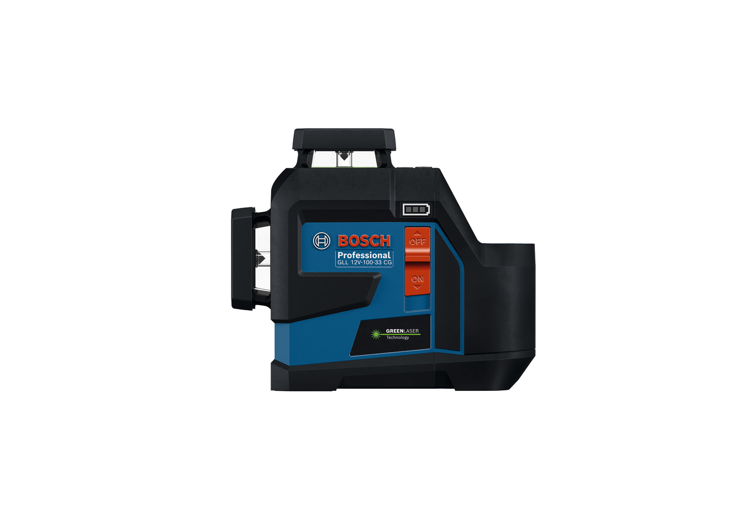Bosch Linienlaser GLL 12V-100-33 CG (inkl. Akku 2.0 Ah, Deckenklemme DK 20, Universalhalter LB 10 in L-BOXX 136)