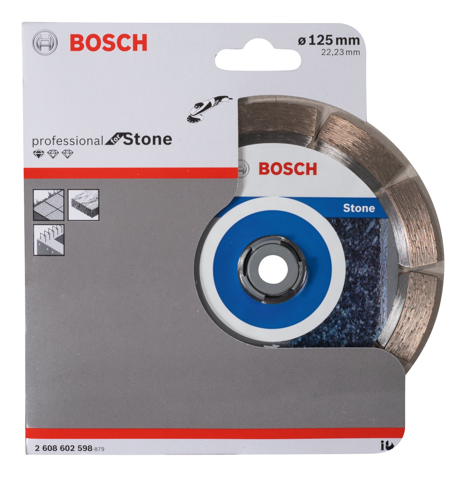 Bosch Diamanttrennscheibe Ø 125 mm für Stein (Standard for Stone, 125 x 22,23 x 1,6 x 10 mm)