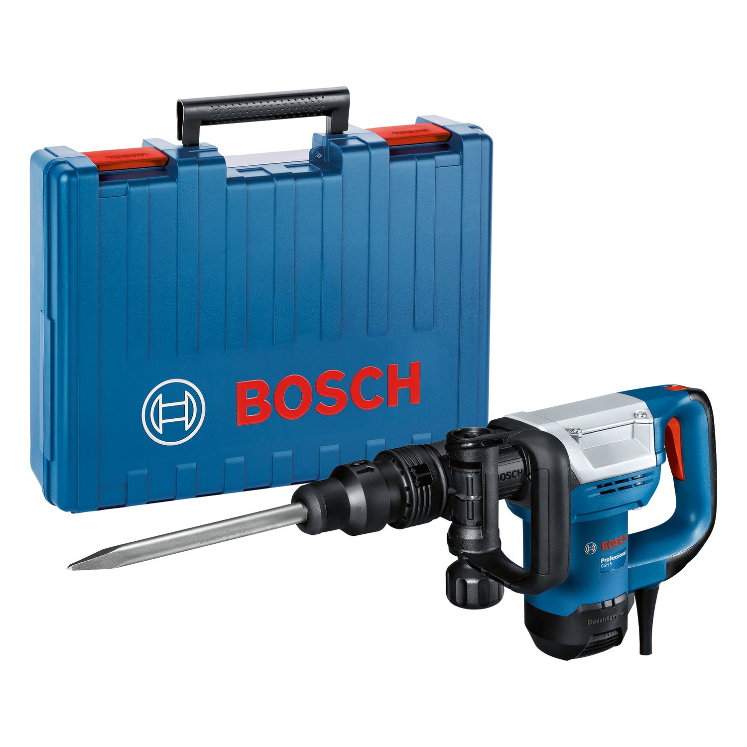 Bosch Schlaghammer GSH 5 (SDS max, 7.5 J, 1100 W, inkl. Spitzmeißel im Koffer)