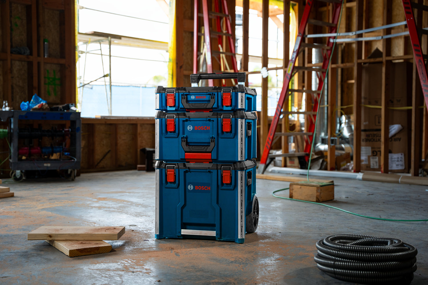 Bosch L-BOXX Contractor Set 3 (Trolley 476, Koffer 322, Koffer 170, Koffersystem, Mobiles Aufbewahrungssystem)