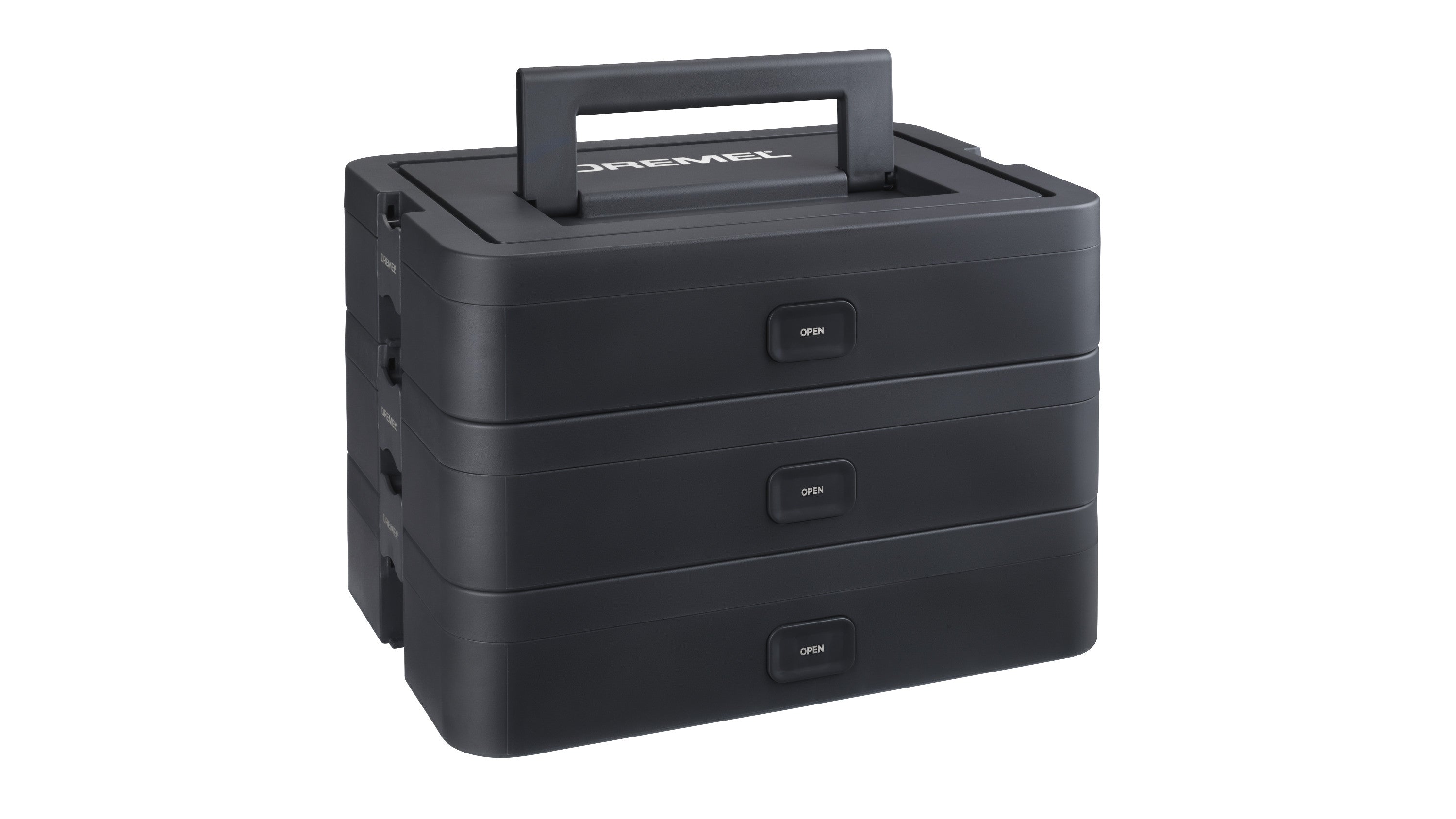 Dremel BOX (Individuell anpassbarer Organizer, 6 Trennwände, Zubehörhalter, Stapelbarer Koffer, DMB1J)