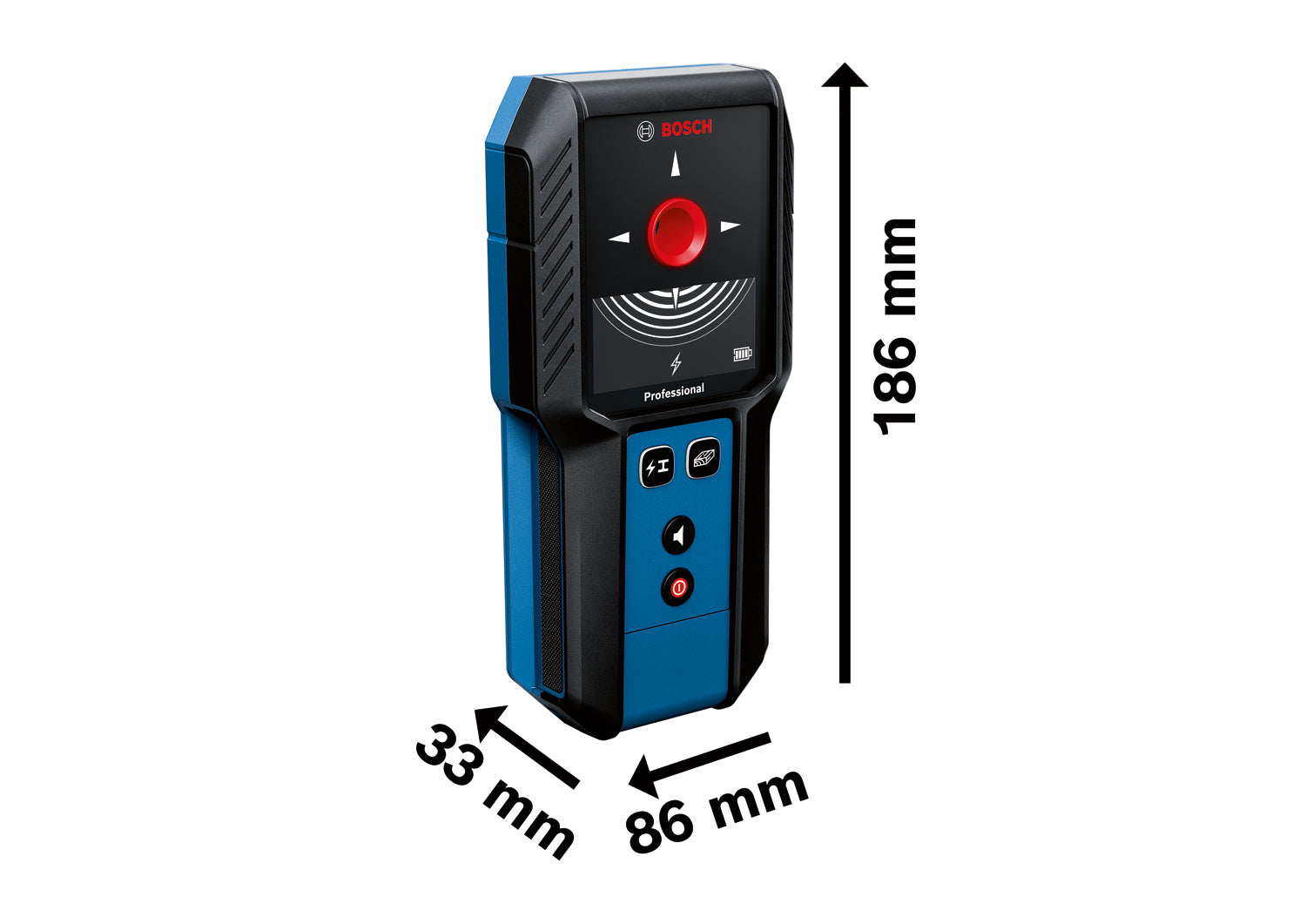 Bosch Ortungsgerät GMS 120-27 (Ortungstiefe max.: 120 mm, Ortet: Metall, Holz, Strom, inkl. Batterien)