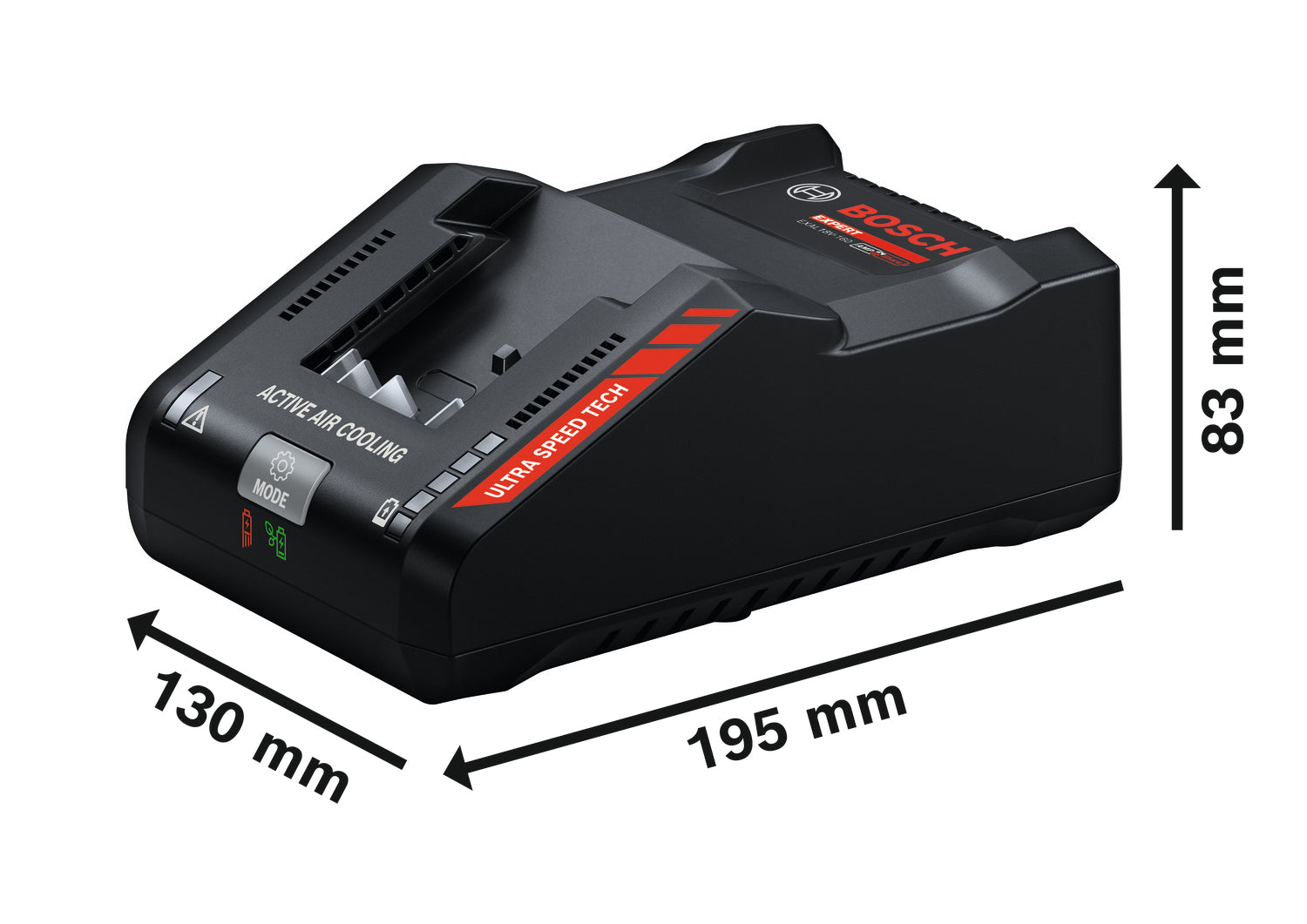 Bosch EXPERT Ladegerät EXAL18V-160 (Ultraschnell, lädt EXBA18V-80-Akkus in 39 min, Ladestrom 16 A)