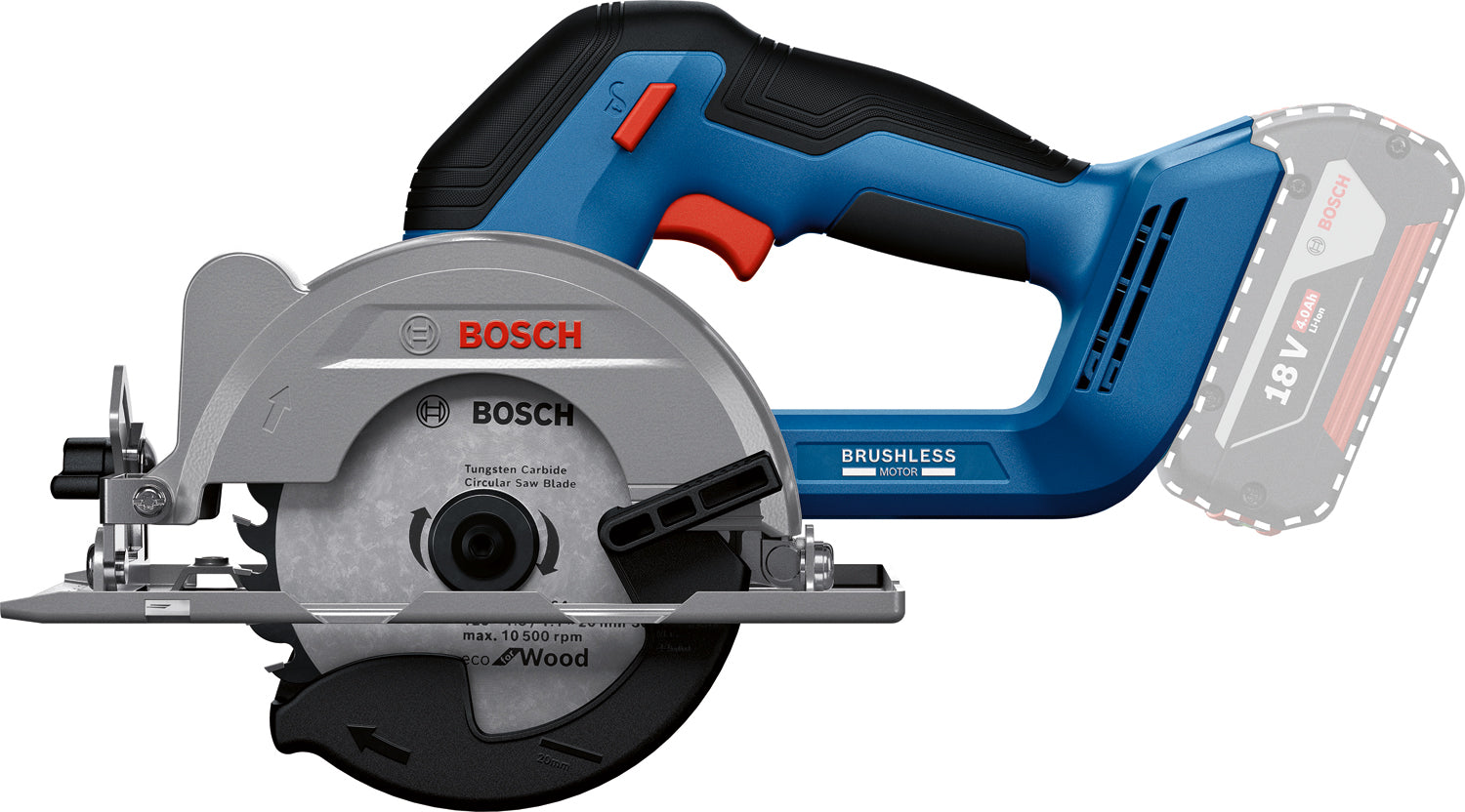 Bosch Akku-Kreissäge GKS 18V-51 (Schnittkapazität Holz: 51 mm, Sägeblatt-Ø: 140 mm, Solo, in L-BOXX 238)