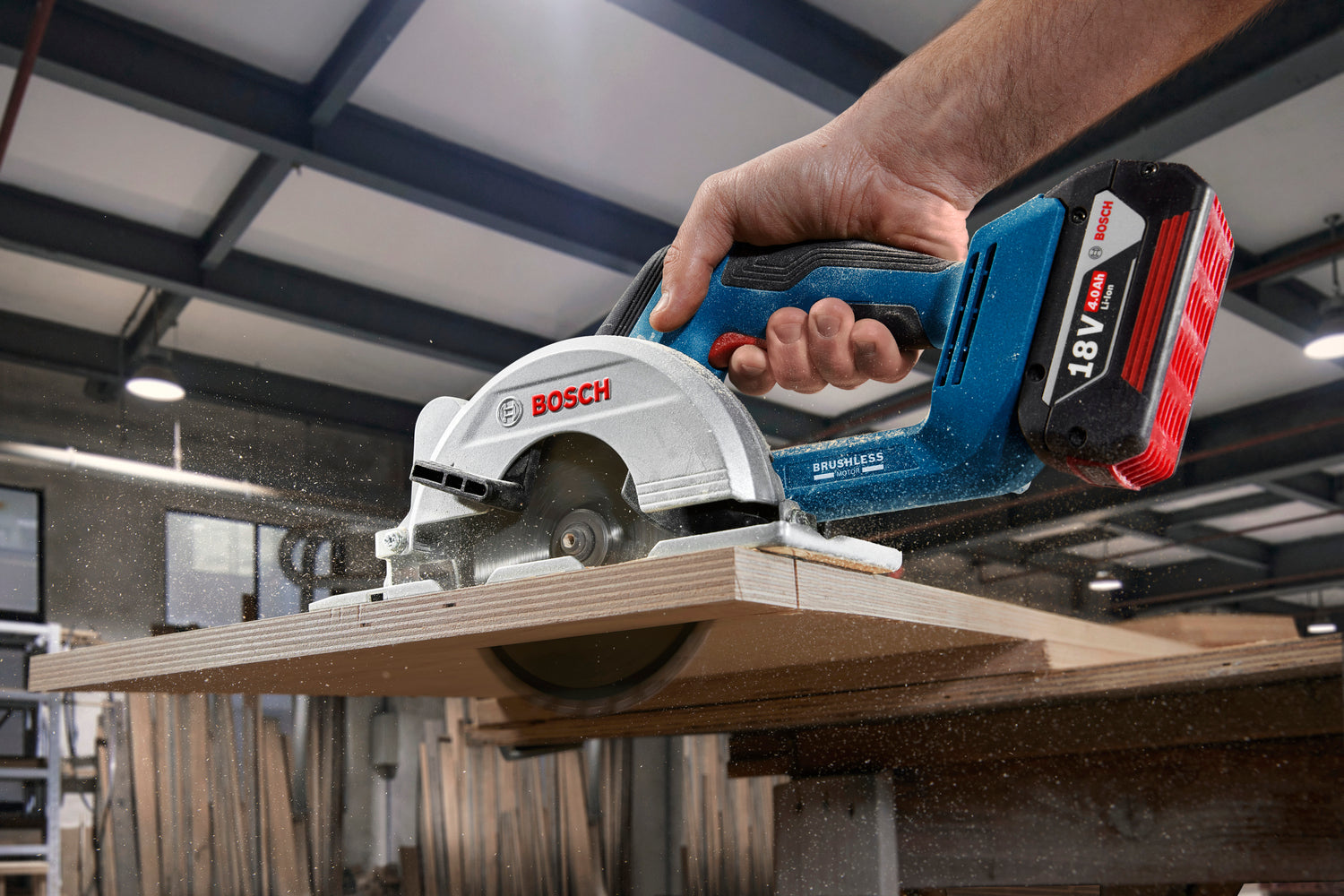 Bosch Akku-Kreissäge GKS 18V-51 (Schnittkapazität Holz: 51 mm, Sägeblatt-Ø: 140 mm, Solo, in L-BOXX 238)