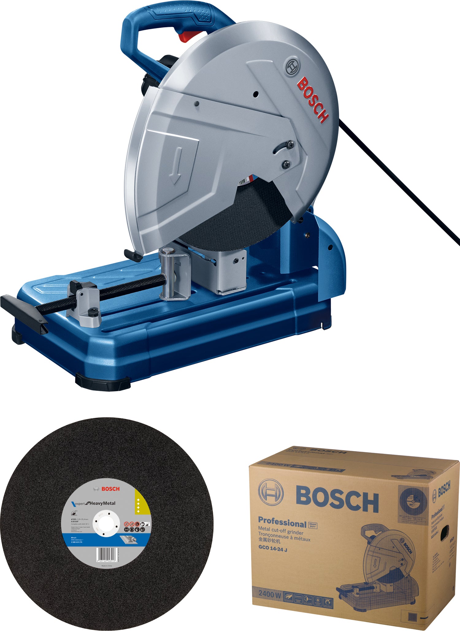 Bosch Metalltrennsäge GCO 14-24 J (Trennscheiben-Ø: 355 mm, 2400 W, 3800 U/min, inkl. 1 Trennscheibe)