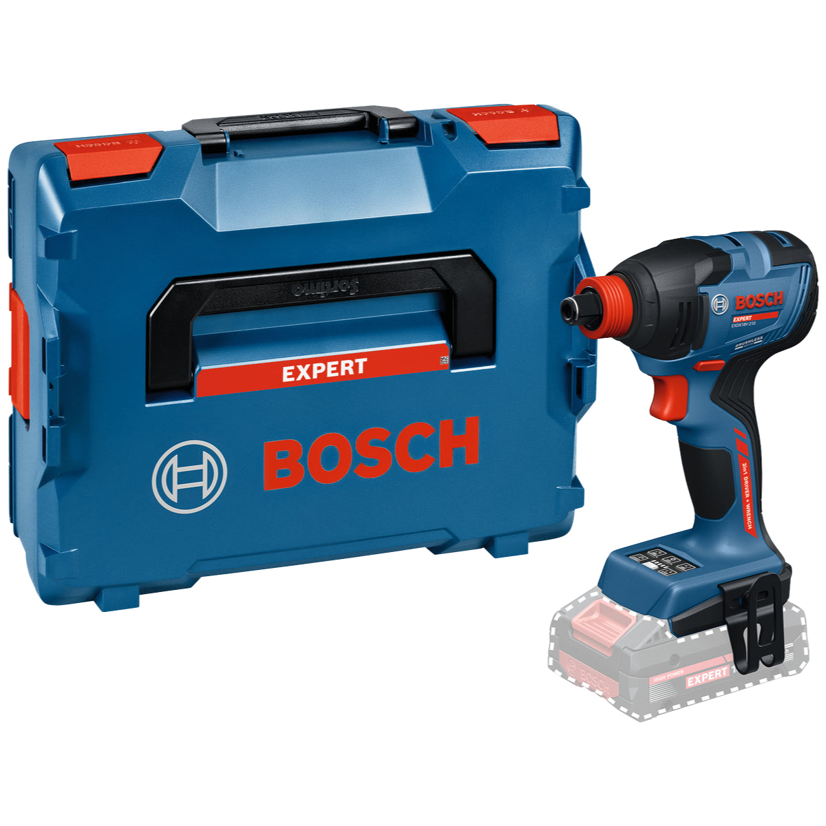 Bosch EXPERT Akku-Schlagschrauber EXDX18V-210 (Drehmoment: 210 Nm, Kombi-Aufnahme: 1/4" + 1/2", Solo in L-BOXX 136)