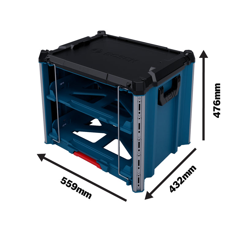 Bosch L-BOXX Contractor Rack 2 (Platz für 2 L-BOXXen, 432 x 559 x 476 mm, volle Kompatibilität mit L-BOXX & ProClick System)