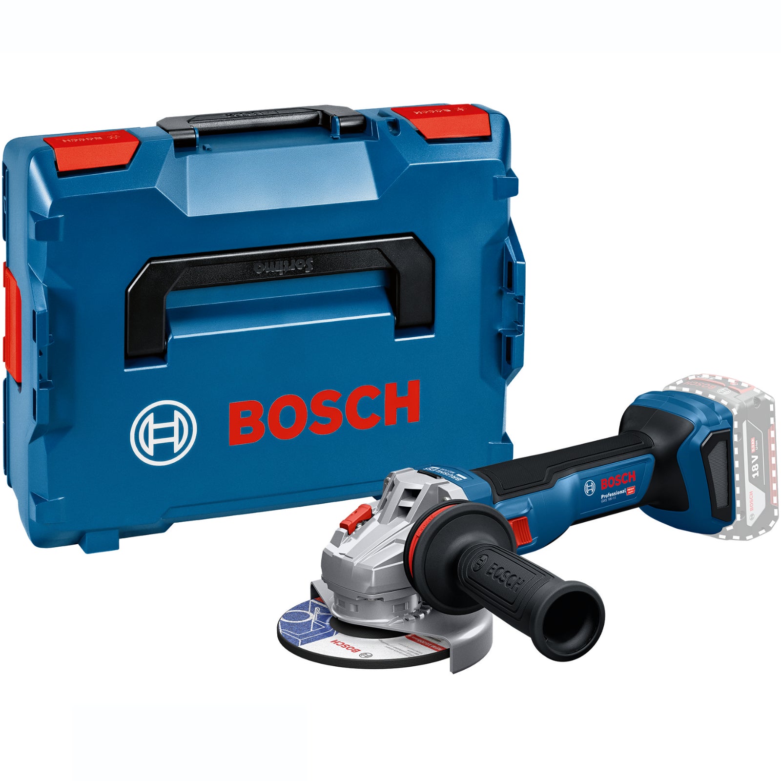 Bosch Akku-Winkelschleifer GWS 18V-11 (Scheiben-Ø: 125 mm, Solo in L-BOXX 136)