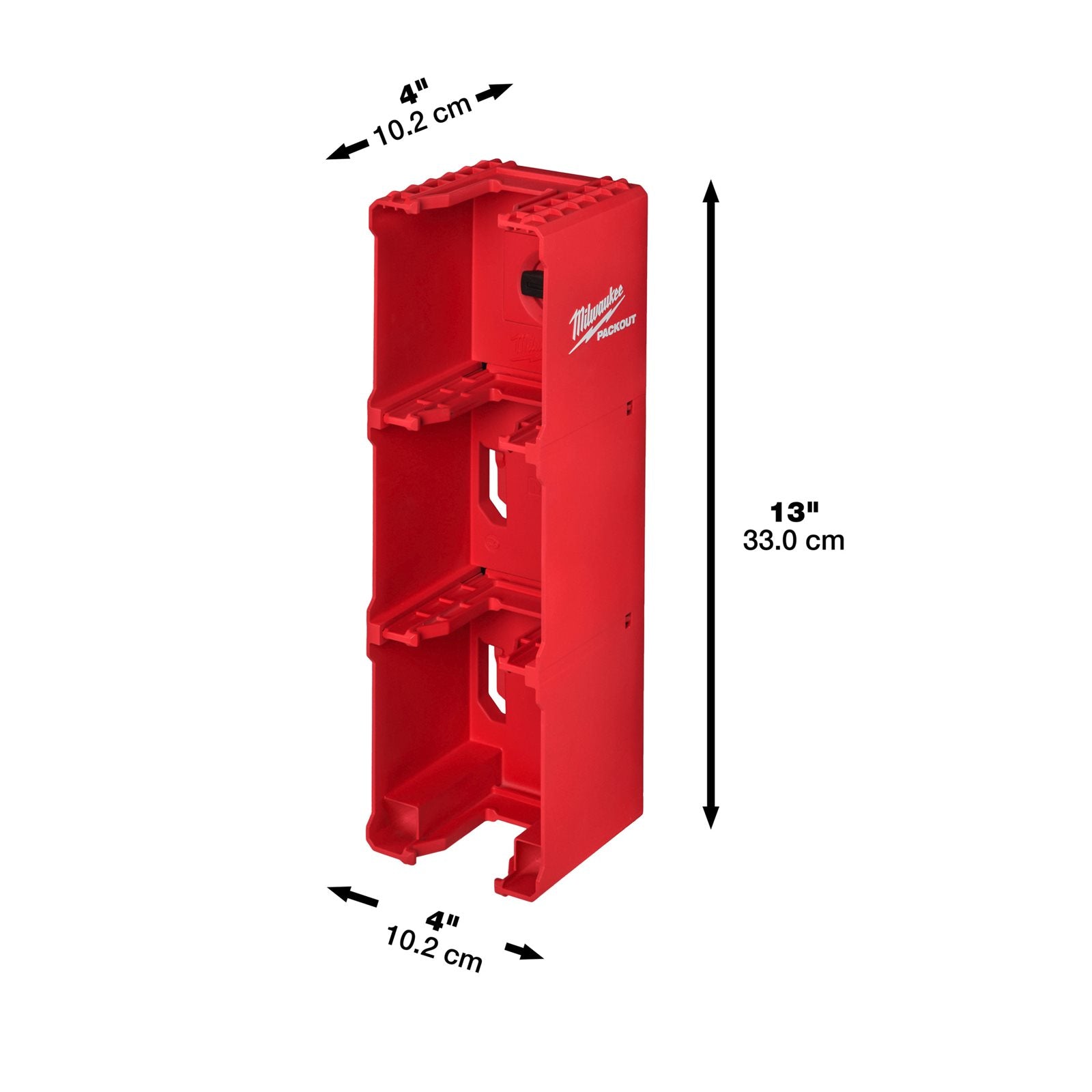 Milwaukee PACKOUT M18 Akkuhalter (Wandhalter, bietet Platz für bis zu 4 x M18 Akku)