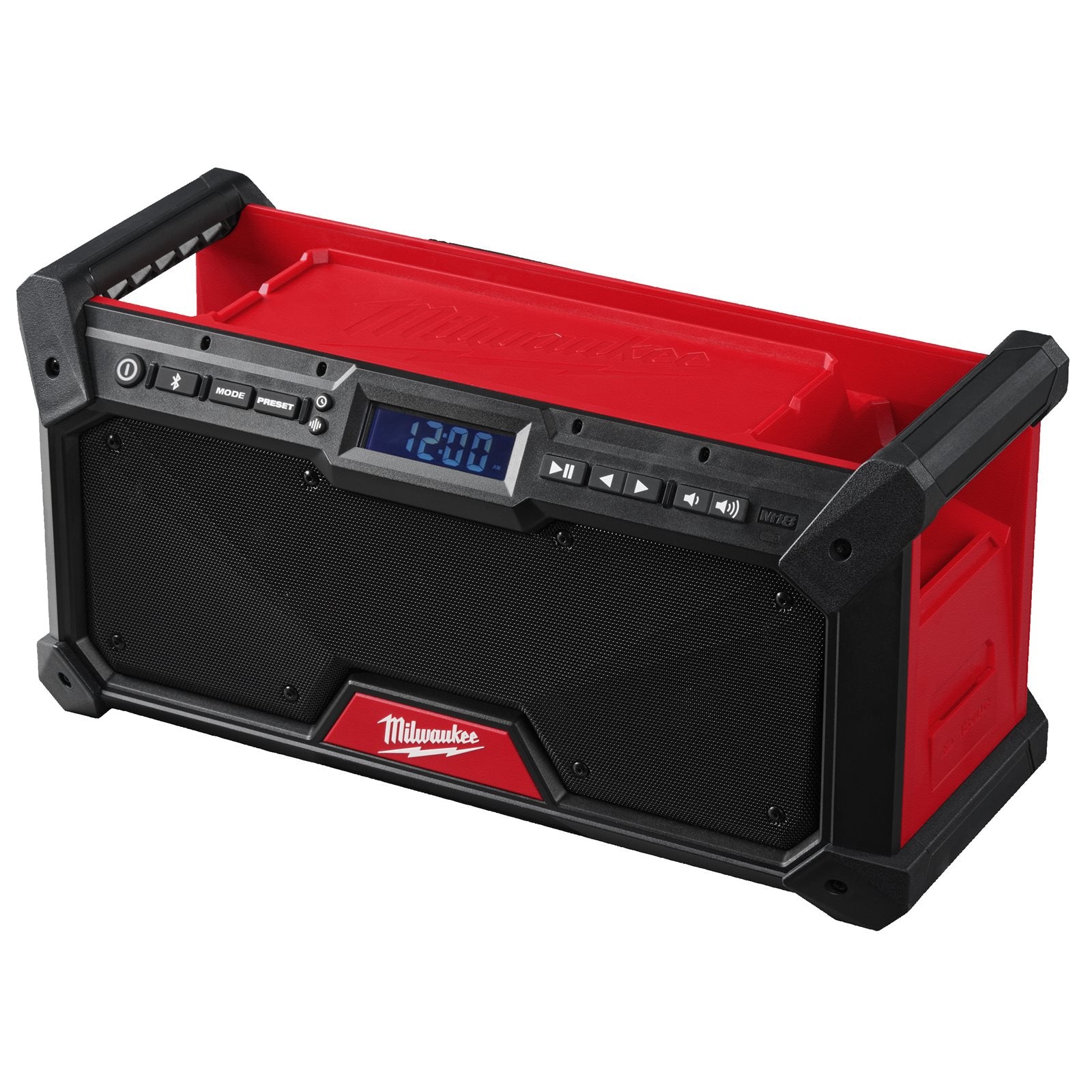 Milwaukee M18 RADDAB+G2-0 Akku-Baustellenradio (DAB+ / FM-Empfänger, Bluetooth®-Empfang bis 30 m, Akku- & Kabelbetrieb, USB-C, ohne Akku)