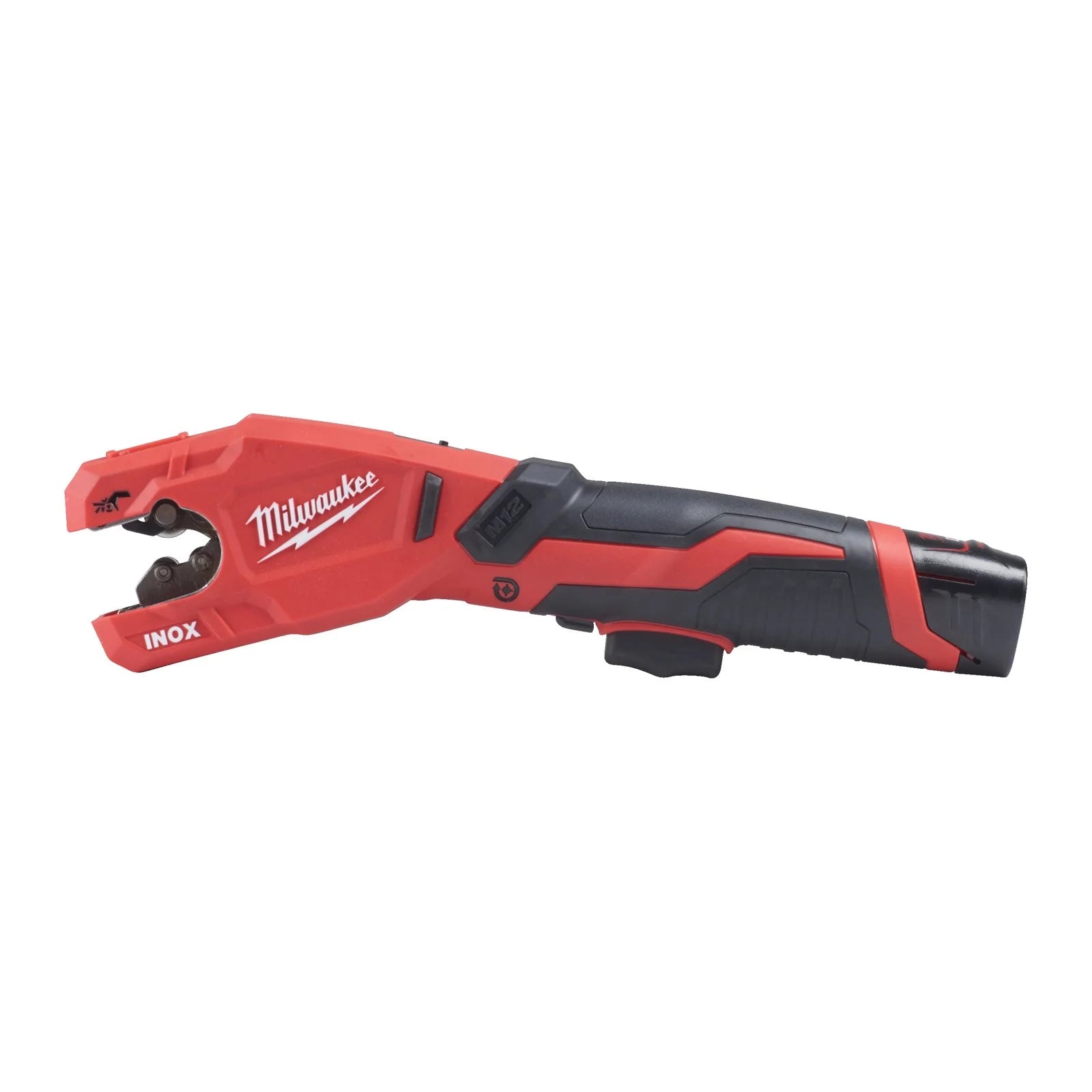 Milwaukee M12 PCSS-202C Akku-Rohrschneider (Schneidet Edelstahlrohre bis 28 mm, Raptor, inkl. 2x 2 Ah Akku, im Koffer)