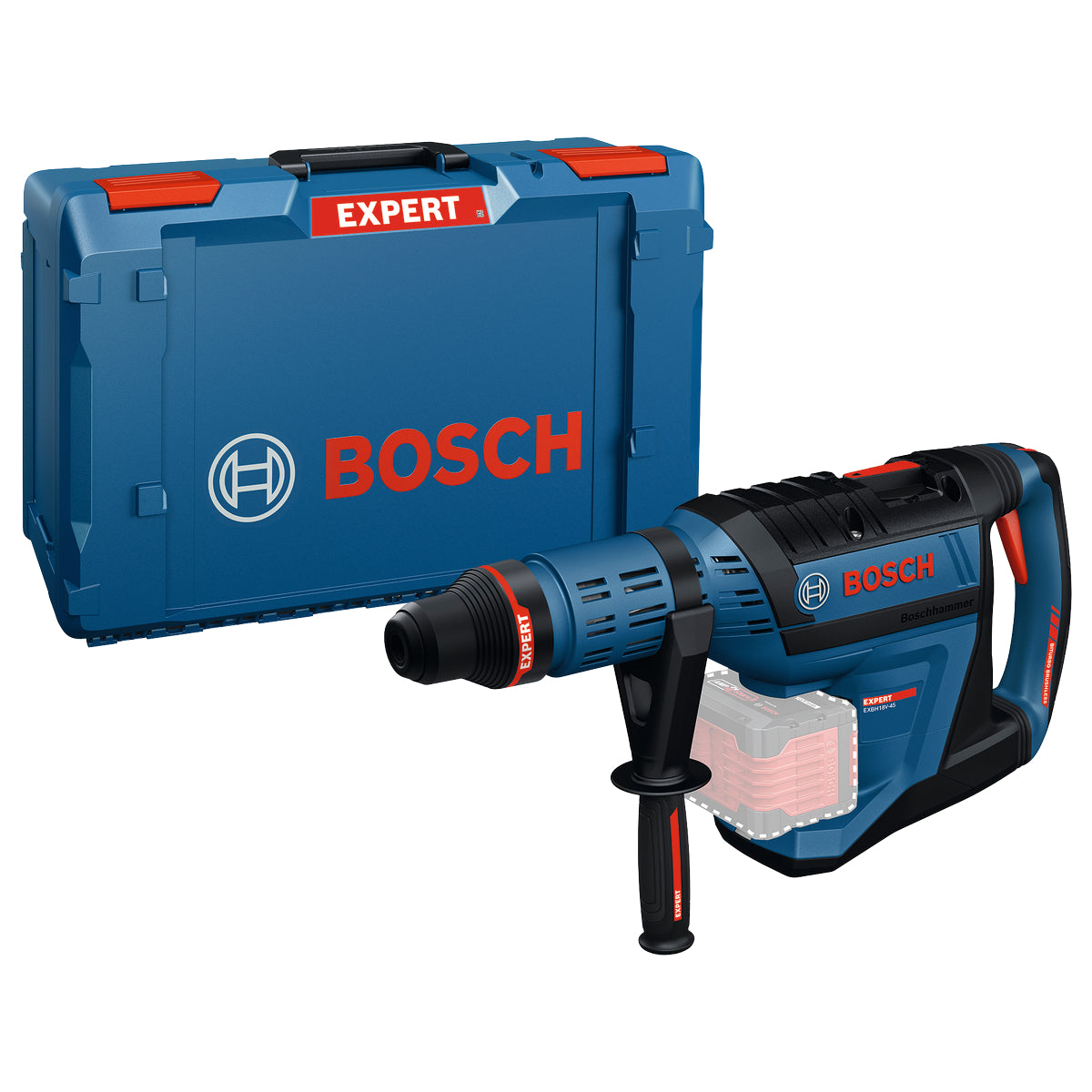 Bosch EXPERT Akku-Bohrhammer EXBH18V-45 (SDS max, Schlagenergie: 12,5 J, optimaler Bohr-Ø: 20-40 mm, ohne Akku in XL-BOXX)