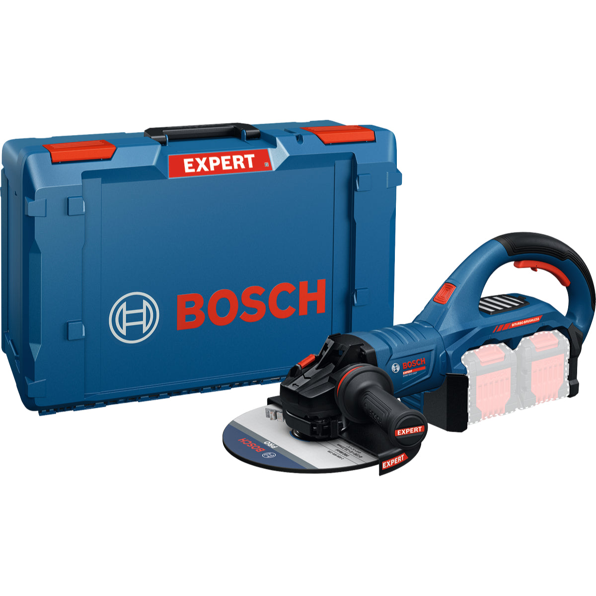 Bosch EXPERT Akku-Winkelschleifer EXWS18V2-230P (Scheiben-Ø: 230 mm, 2x18V-Hochleistungsmotor, ohne Akku in XL-BOXX 232)
