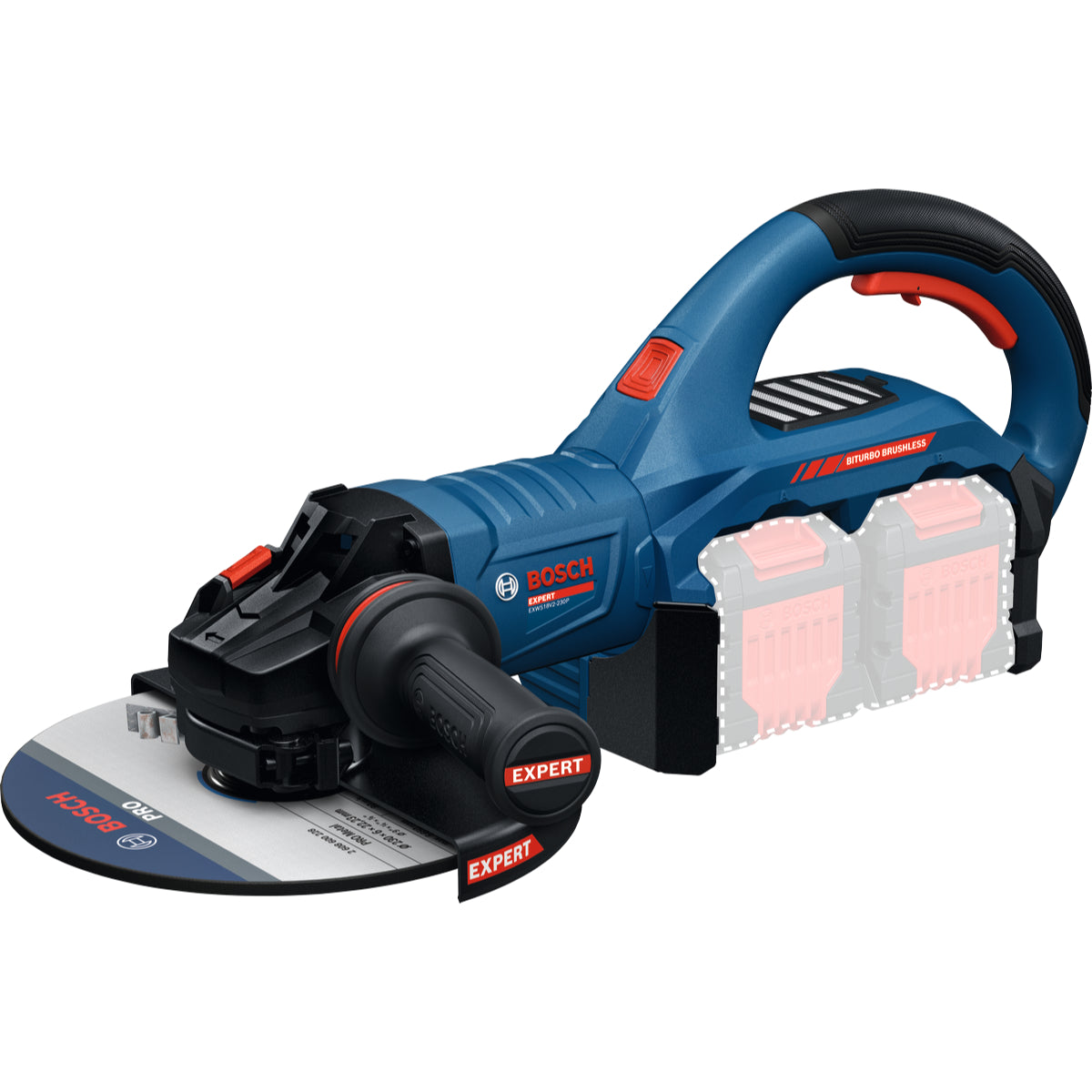 Bosch EXPERT Akku-Winkelschleifer EXWS18V2-230P (Scheiben-Ø: 230 mm, 2x18V-Hochleistungsmotor, ohne Akku in XL-BOXX 232)