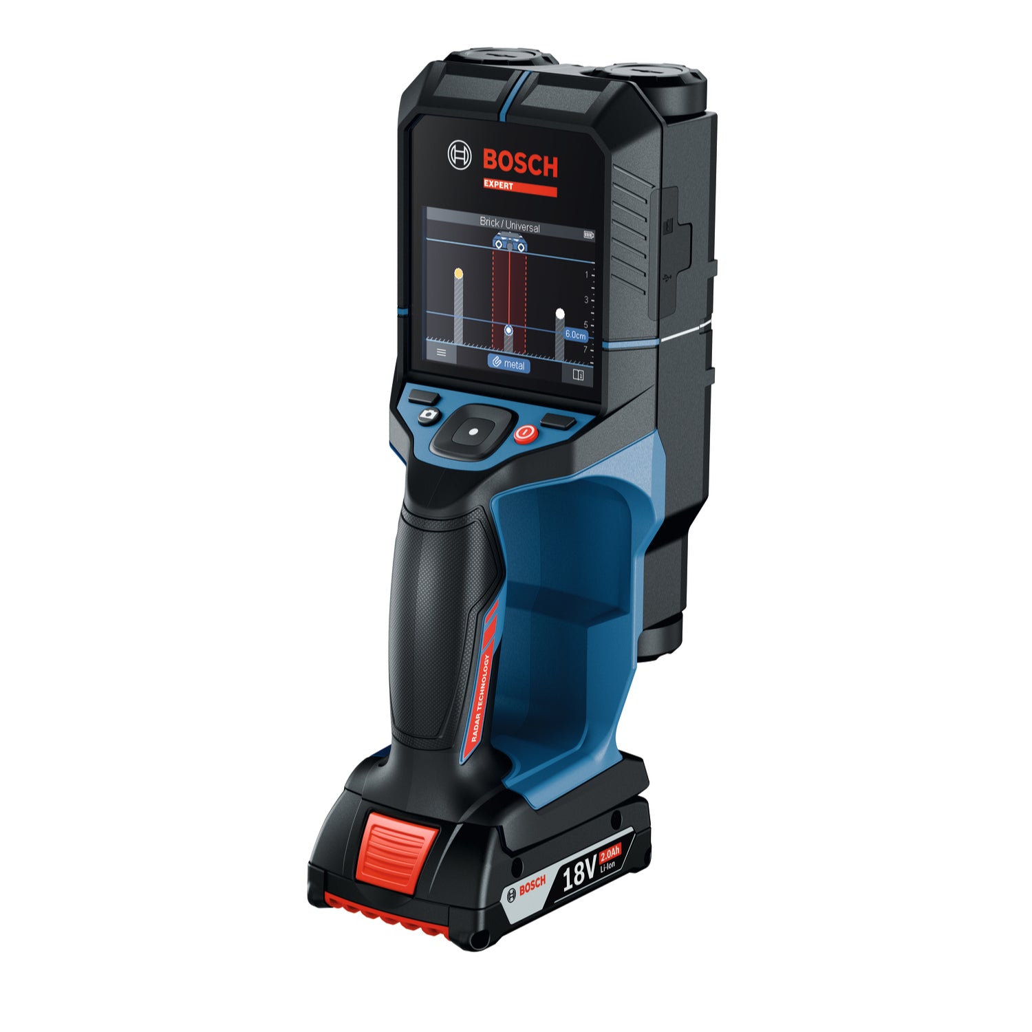 Bosch EXPERT Ortungsgerät D-tect18V-200-17C (Erkennt Objekte bis 200 mm Tiefe, inkl. 2,0 Ah Akku in L-BOXX 136)