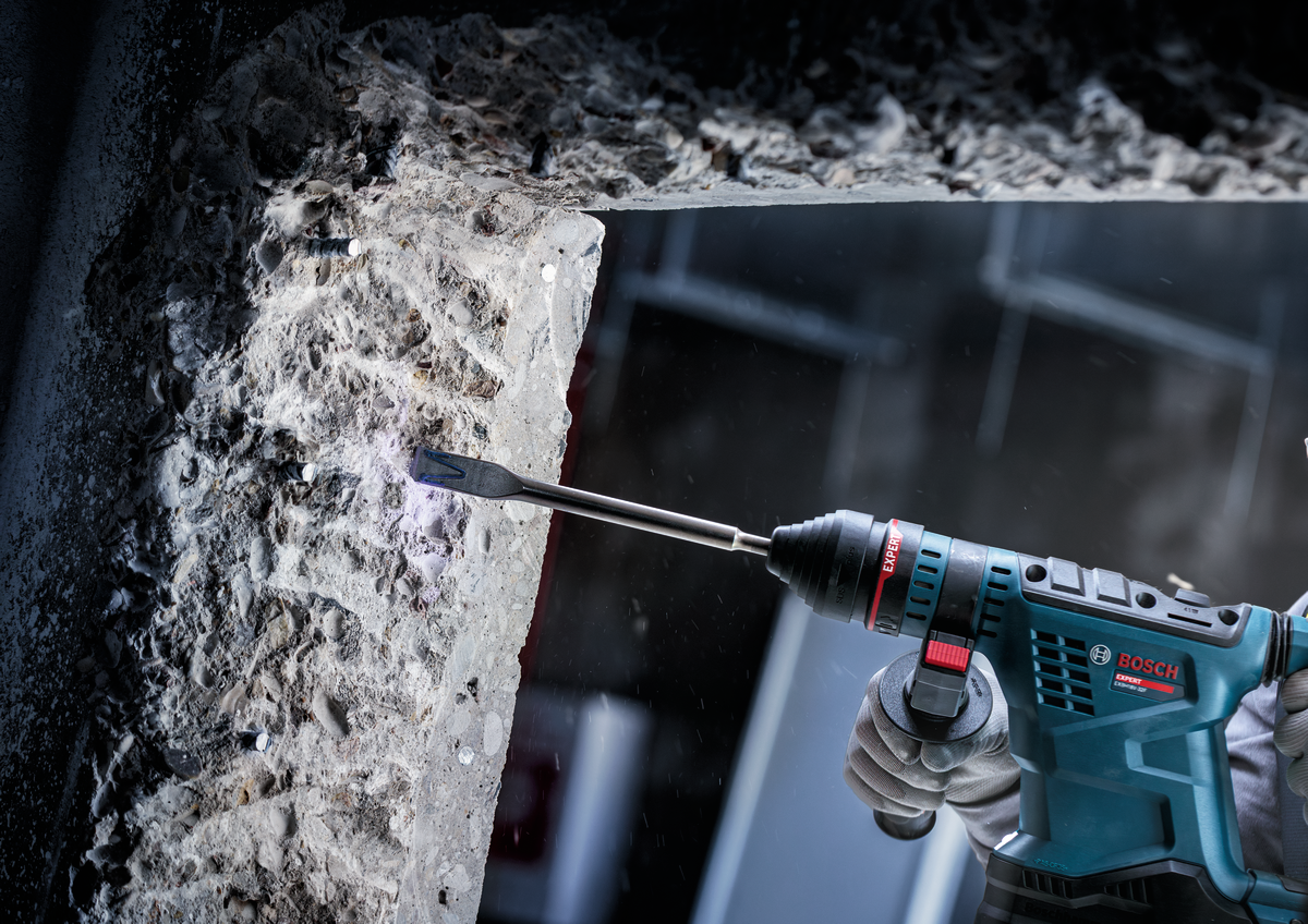 Bosch EXPERT SDS max-8C Flachmeißel 25 × 400 mm (Selbstschärfend, Geripptes Design, RTec-Element, für Beton)