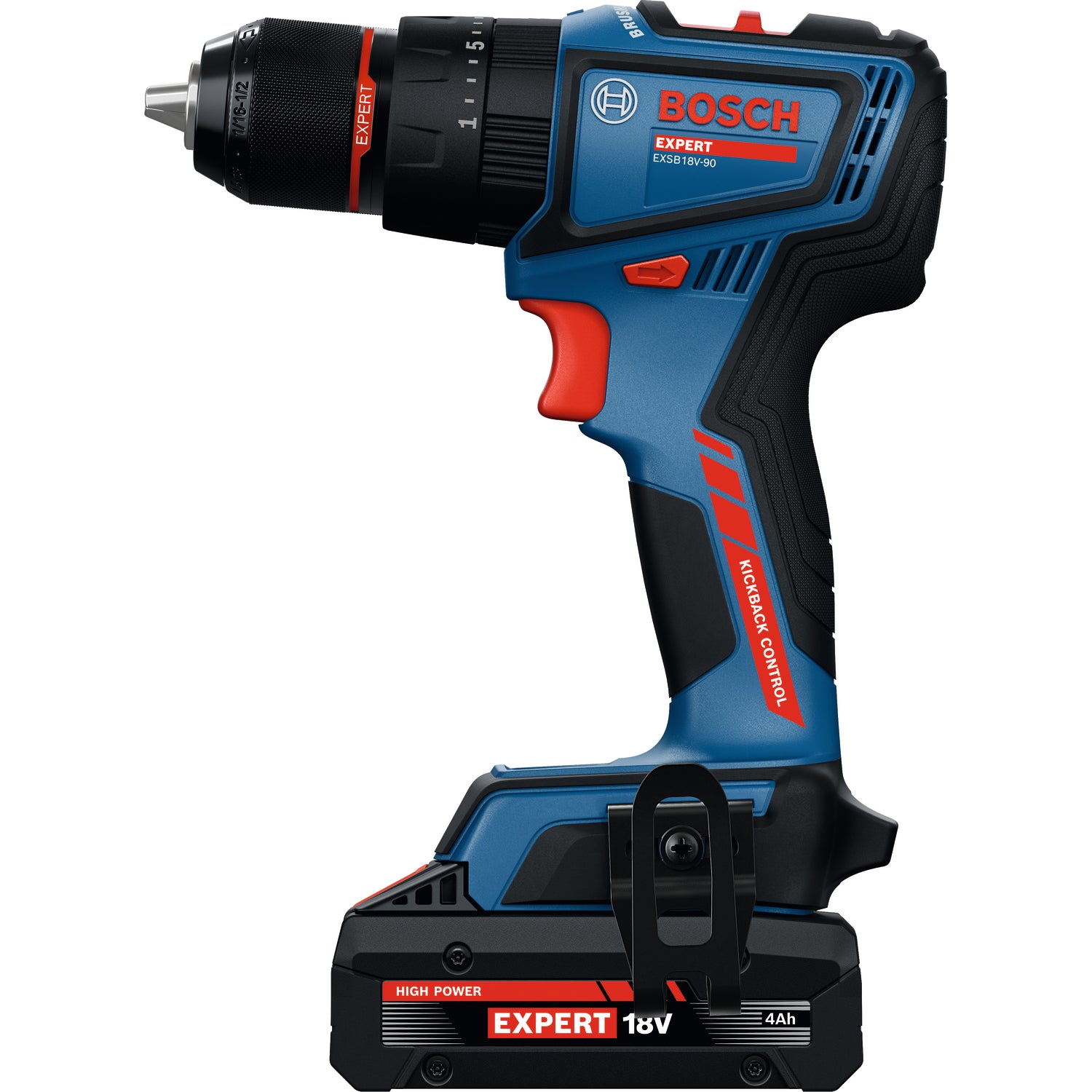 Bosch EXPERT Akku-Schlagbohrschrauber EXSB18V-90 (Drehmoment: 36/65 Nm, 13 mm Bohrfutter, inkl. 3 x 4,0 Ah Akku in L-BOXX 136)