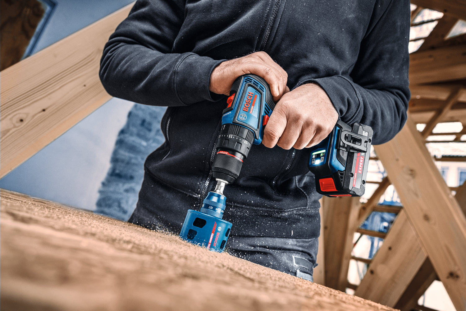Bosch EXPERT Akku-Schlagbohrschrauber EXSB18V-90 (Drehmoment: 36/65 Nm, 13 mm Bohrfutter, inkl. 3 x 4,0 Ah Akku in L-BOXX 136)