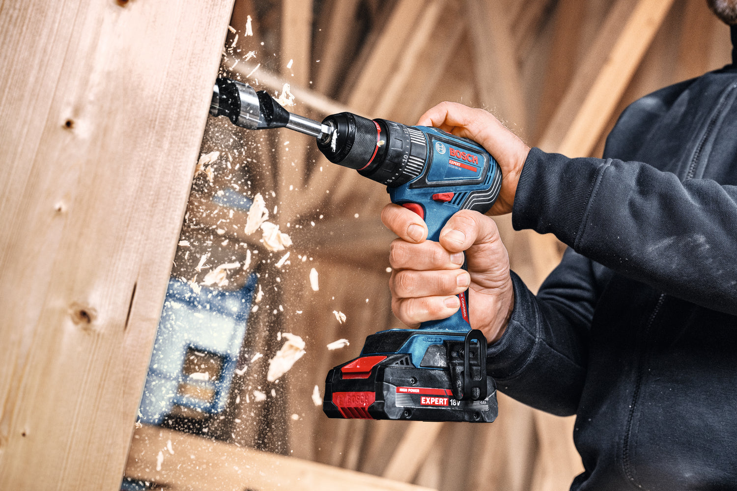Bosch EXPERT Akku-Schlagbohrschrauber EXSB18V-90 (Drehmoment: 36/65 Nm, 13 mm Bohrfutter, inkl. 3 x 4,0 Ah Akku in L-BOXX 136)