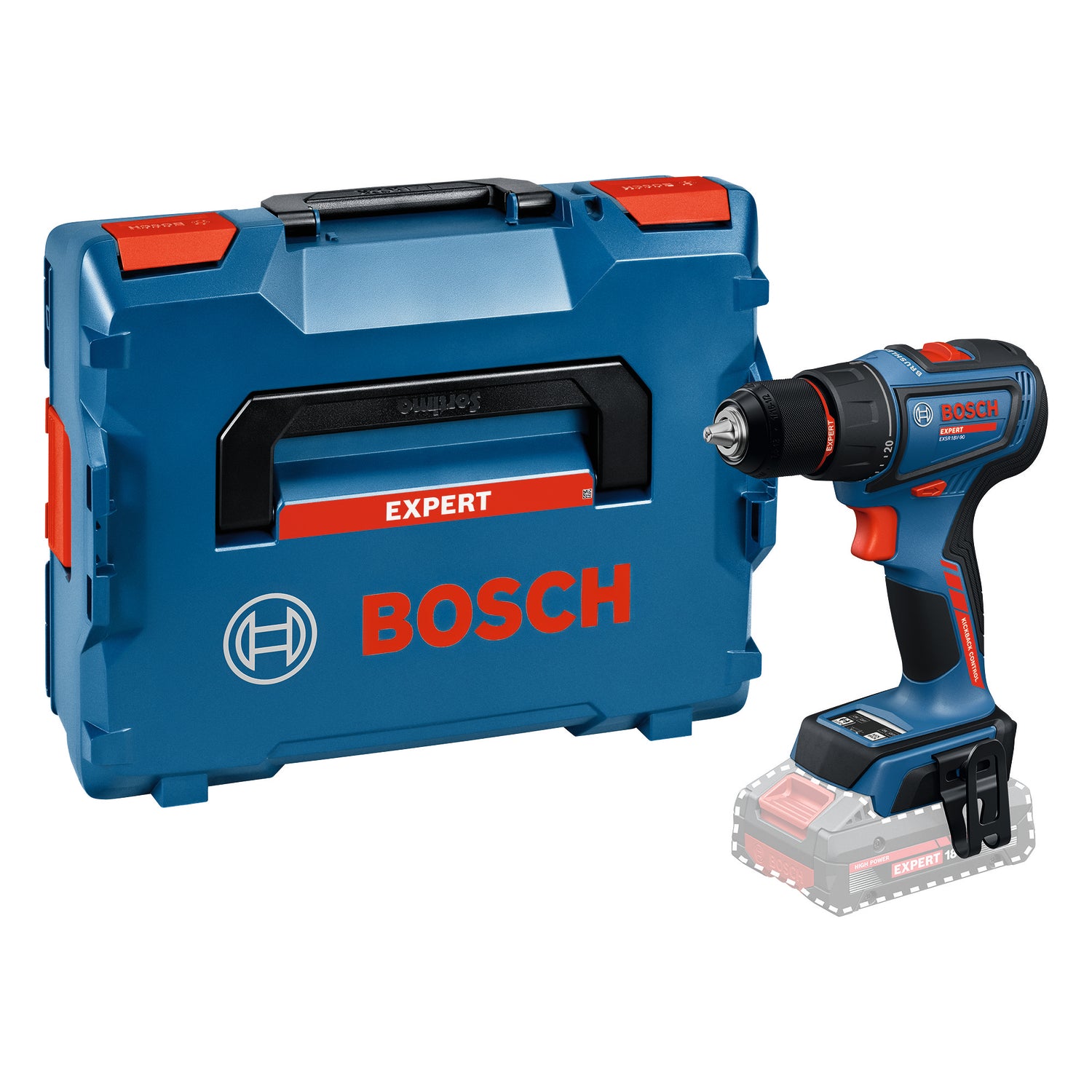 Bosch EXPERT Akku-Bohrschrauber EXSR18V-90 (Drehmoment: 36 / 65 Nm, 13 mm Bohrfutter, ohne Akku in L-BOXX 136)