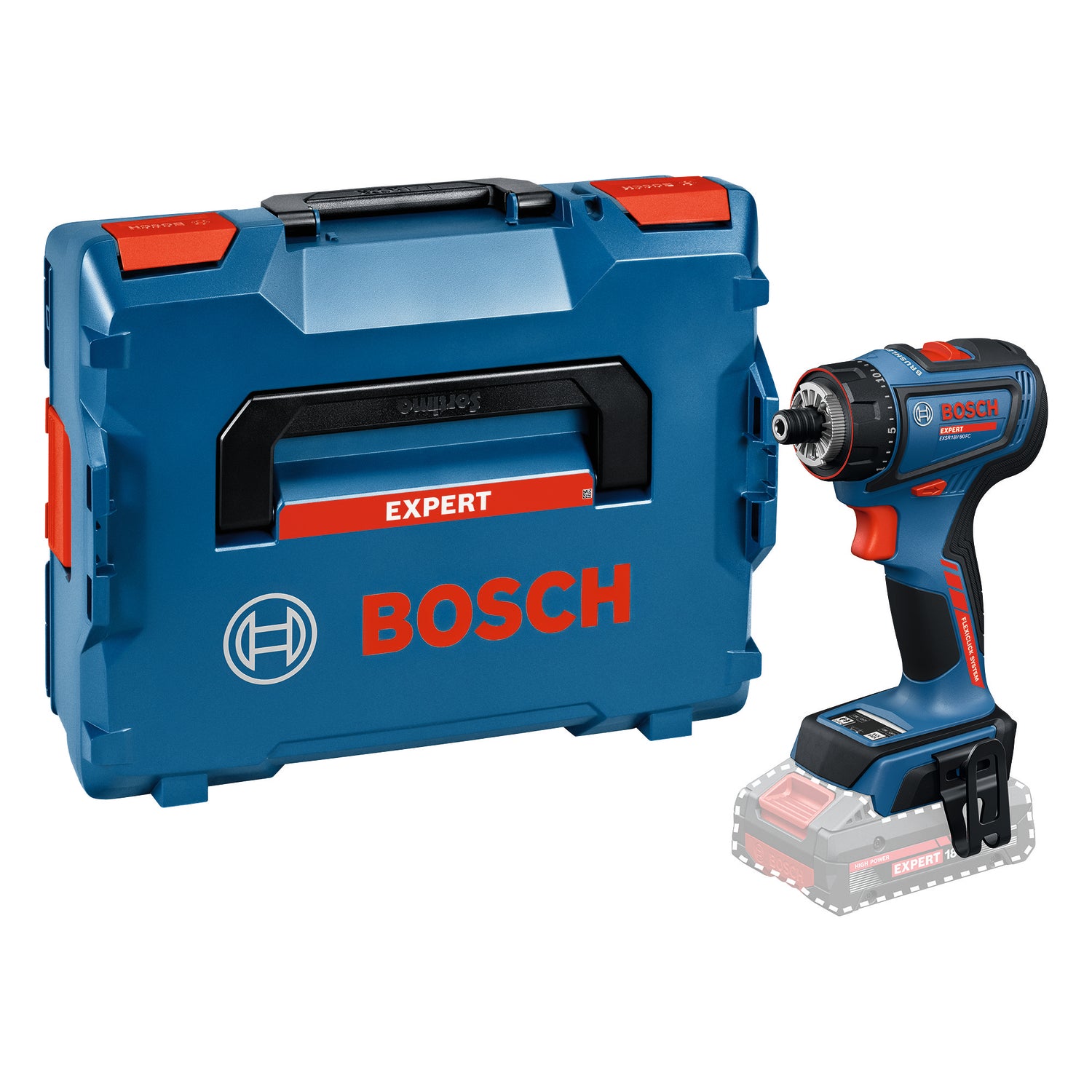 Bosch EXPERT Akku-Bohrschrauber EXSR18V-90FC (Drehmoment: 36/65 Nm, ohne FlexiClick Aufsatz, ohne Akku in L-BOXX 136)