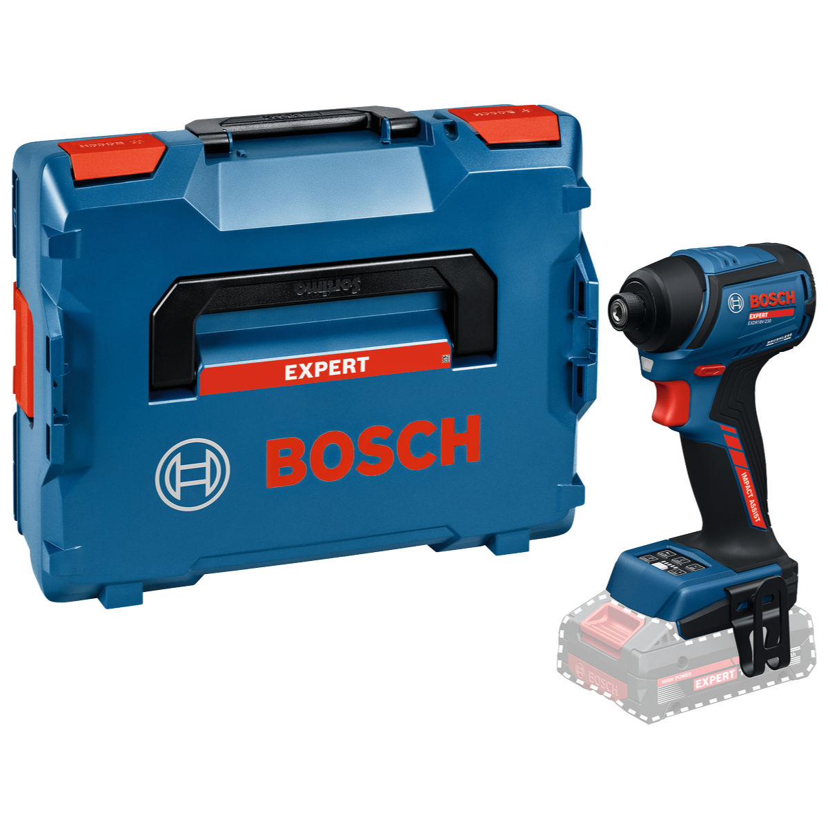 Bosch EXPERT Akku-Schlagschrauber EXDR18V-230 (Drehmoment: 230 Nm, Werkzeugaufnahme: 1/4"-Sechskant, ohne Akku in L-BOXX 162)