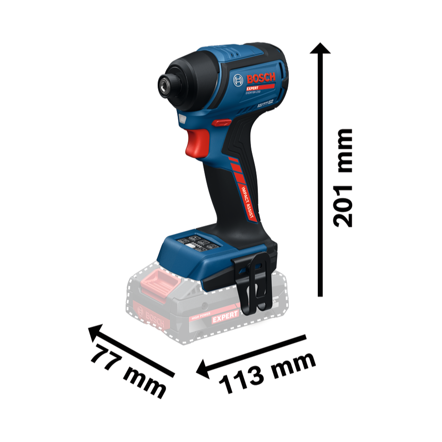 Bosch EXPERT Akku-Schlagschrauber EXDR18V-230 (Drehmoment: 230 Nm, Werkzeugaufnahme: 1/4"-Sechskant, ohne Akku in L-BOXX 162)