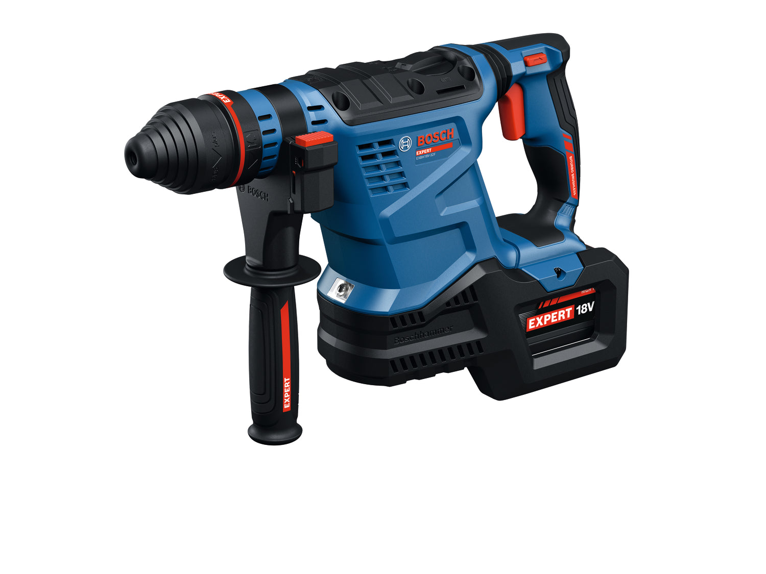 Bosch EXPERT Akku-Bohrhammer EXBH18V-32F (SDS plus, Schlagenergie: 4,5 J, optimaler Bohr-Ø: 10-20 mm, inkl. 2 x 8,0 Ah Akku in XL-BOXX)