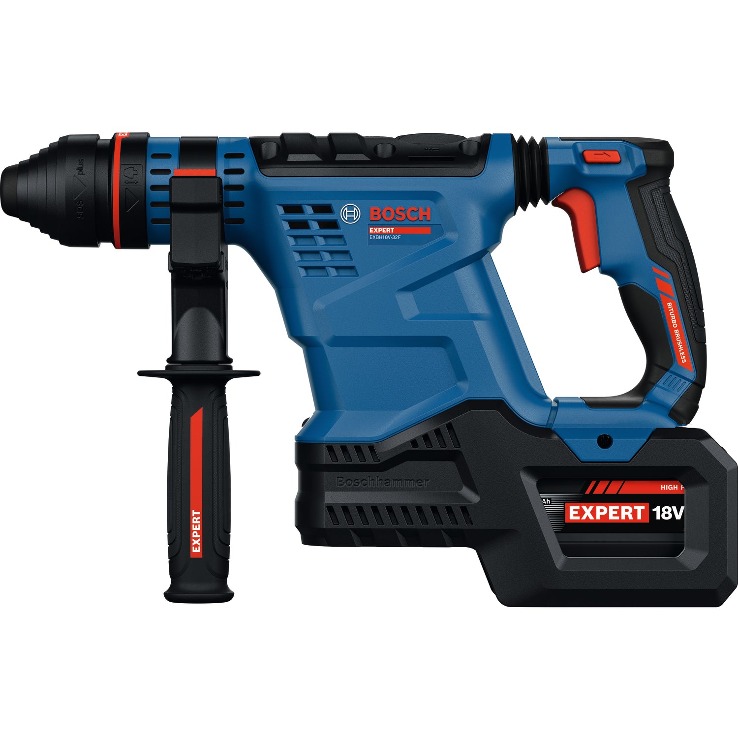 Bosch EXPERT Akku-Bohrhammer EXBH18V-32F (SDS plus, Schlagenergie: 4,5 J, optimaler Bohr-Ø: 10-20 mm, inkl. 2 x 8,0 Ah Akku in XL-BOXX)