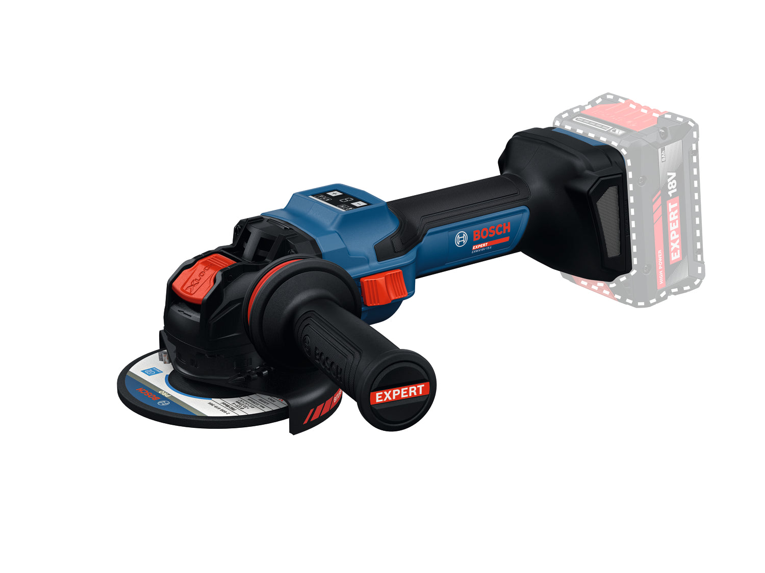 Bosch EXPERT Akku-Winkelschleifer EXWX18V-15S (X-LOCK, Scheiben-Ø: 125 mm, Drehzahl: 11000 U/min, ohne Akku in L-BOXX 162)