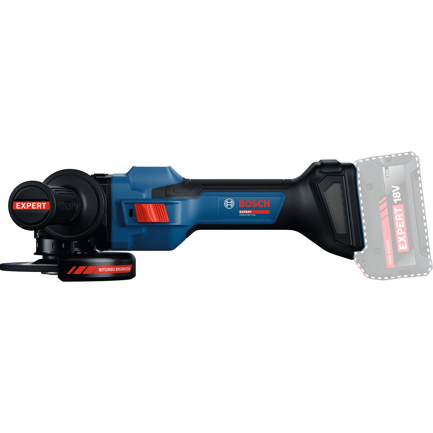Bosch EXPERT Akku-Winkelschleifer EXWX18V-15S (X-LOCK, Scheiben-Ø: 125 mm, Drehzahl: 11000 U/min, ohne Akku in L-BOXX 162)