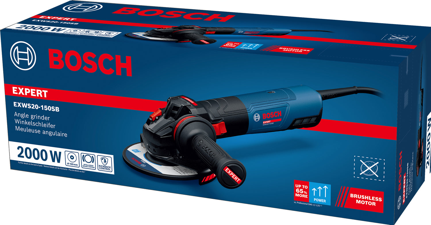 Bosch EXPERT Winkelschleifer EXWS20-150SB (Scheiben-Ø: 150 mm, 2000 W, Drehzahl: 2400-9700 U/min)