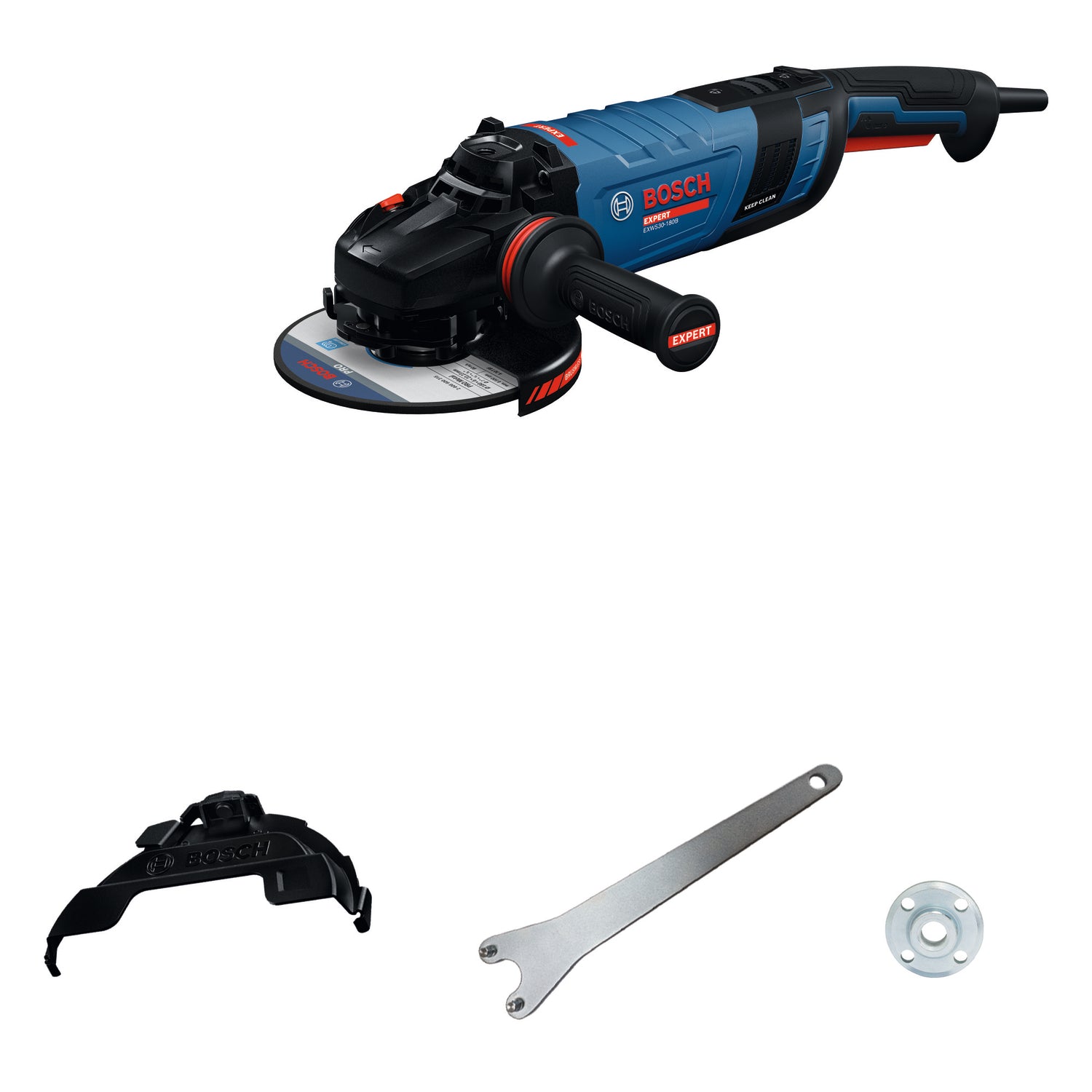 Bosch EXPERT Winkelschleifer EXWS30-180B (Scheiben-Ø: 180 mm, 2800 W, Drehzahl: 8500 U/min)