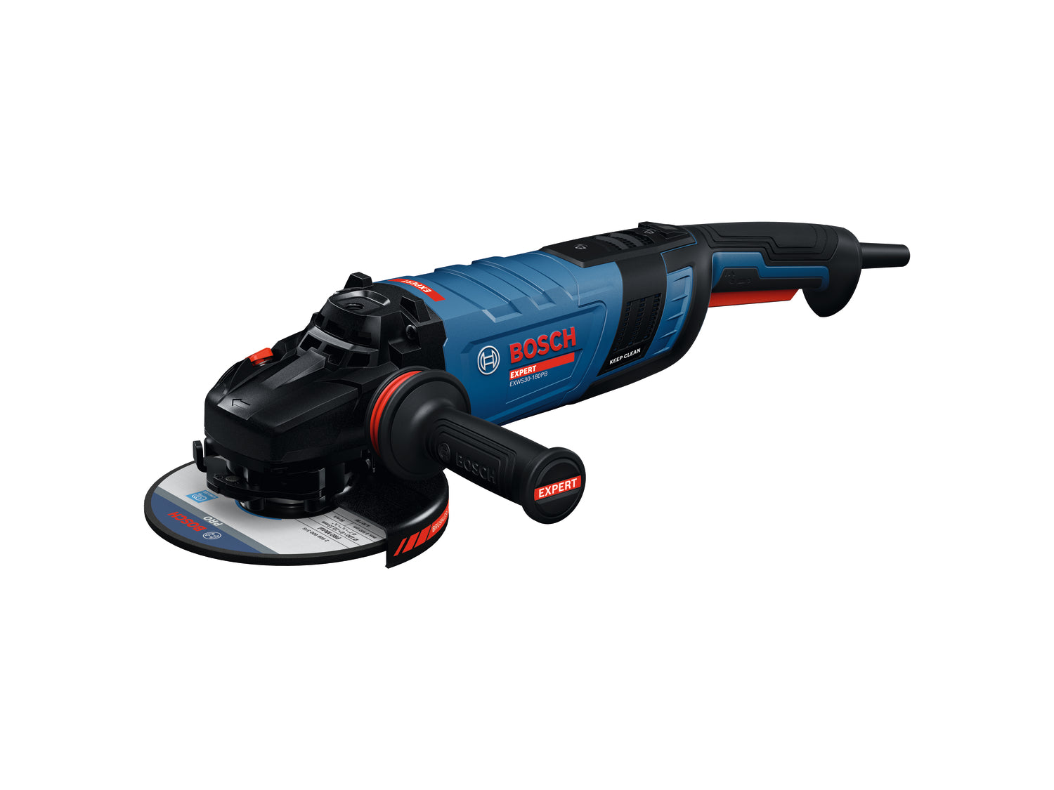 Bosch EXPERT Winkelschleifer EXWS30-180PB (Scheiben-Ø: 180 mm, PROtection-Schalter, 2800 W, Drehzahl: 8500 U/min)