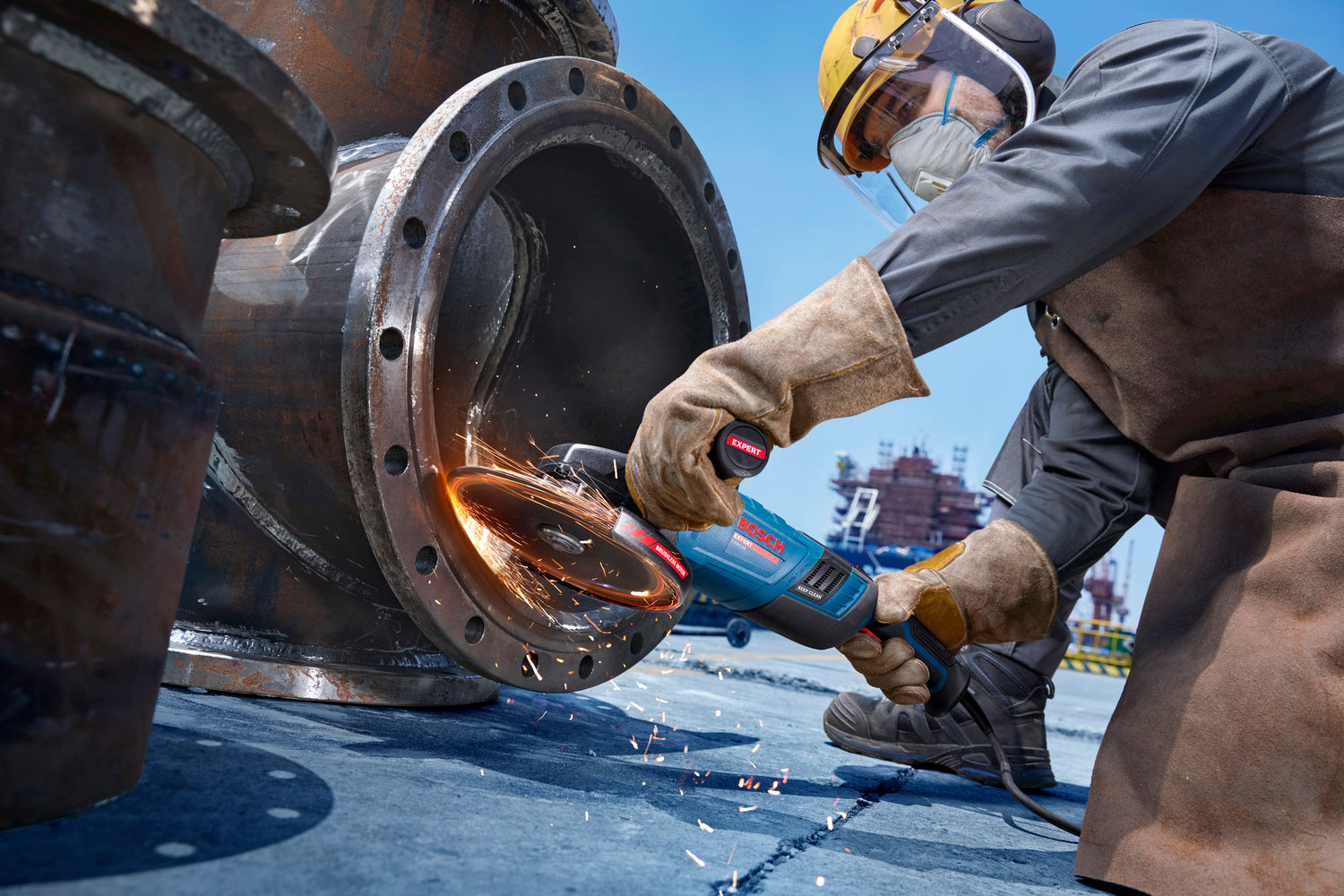 Bosch EXPERT Winkelschleifer EXWS30-230PB (Scheiben-Ø: 230 mm, PROtection-Schalter, 2800 W, Drehzahl: 6500 U/min)