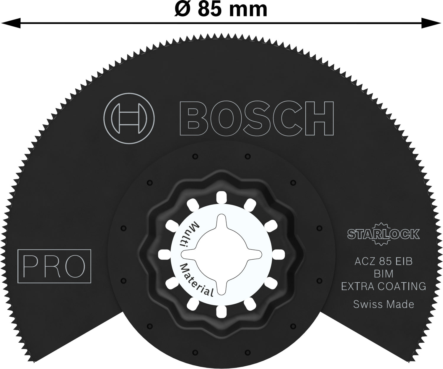 Bosch PRO Segmentsägeblatt ACZ 85 EIB (Starlock, für Nichteisenmetalle, Kompaktlaminat-Vinyl, PVC, 85 mm)