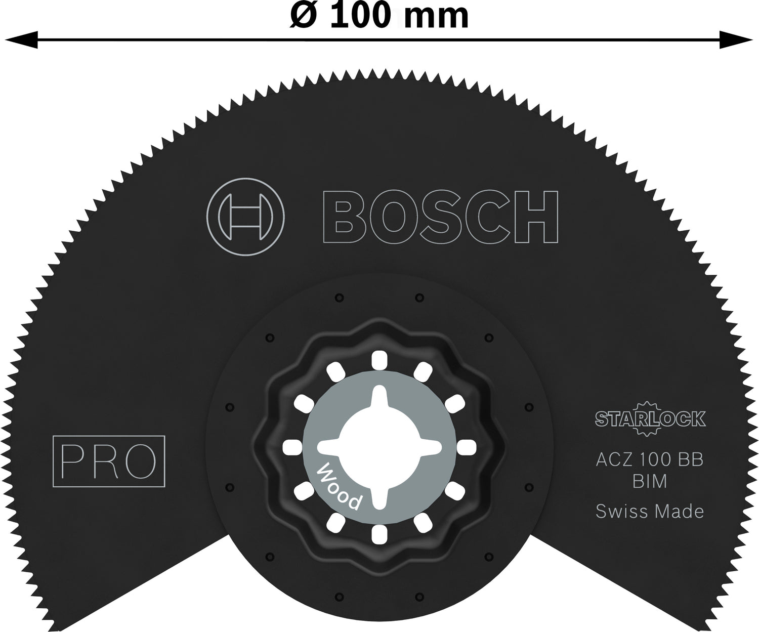 Bosch PRO Segmentsägeblatt ACZ 100 BB (Starlock, für Holz mit Nägeln & Kompaktlaminat-Vinyl, 100 mm)
