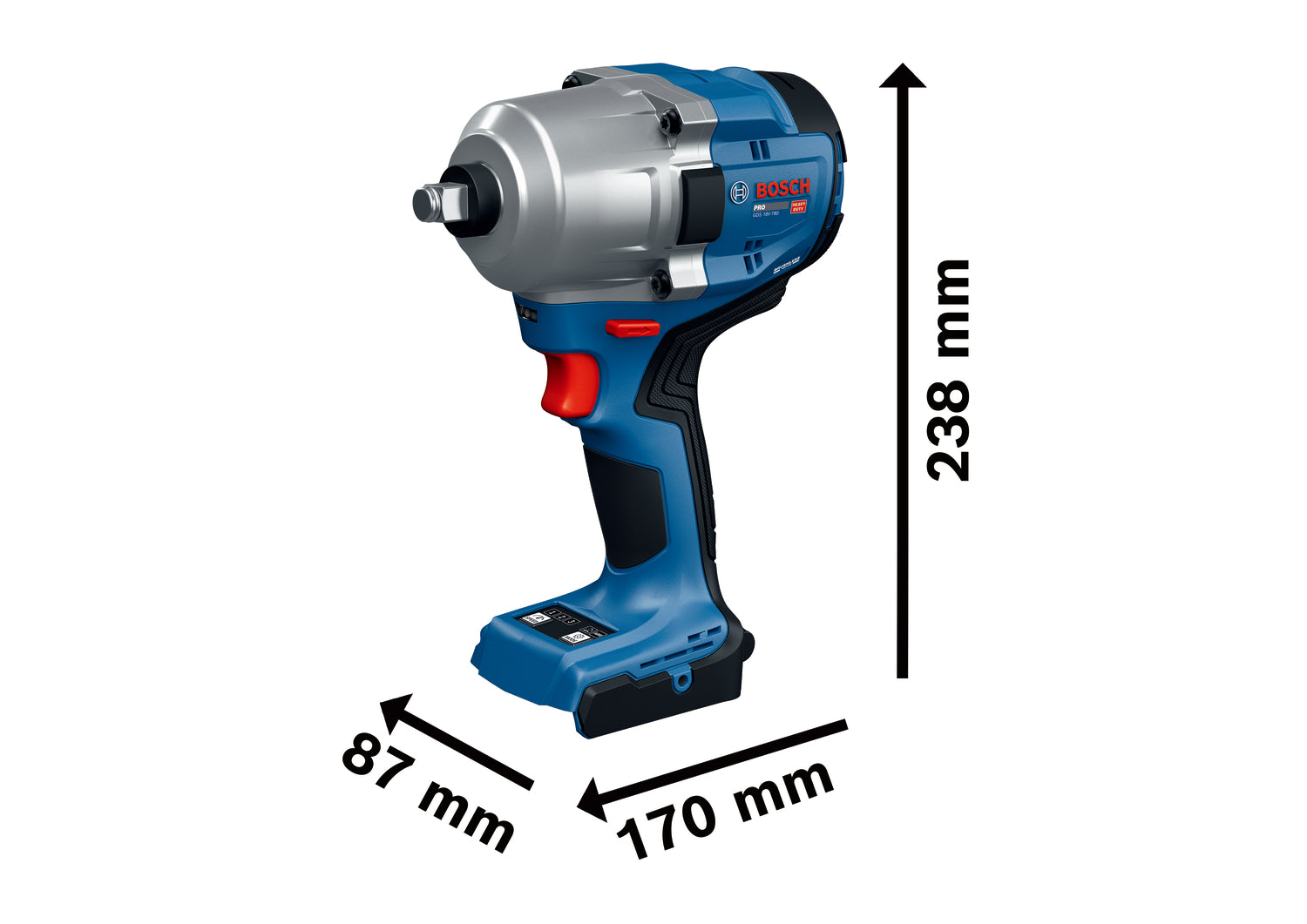 Bosch Akku-Schlagschrauber GDS 18V-780 (1/2"-Vierkant, Drehmoment: 780 Nm, ohne Akku im Karton)